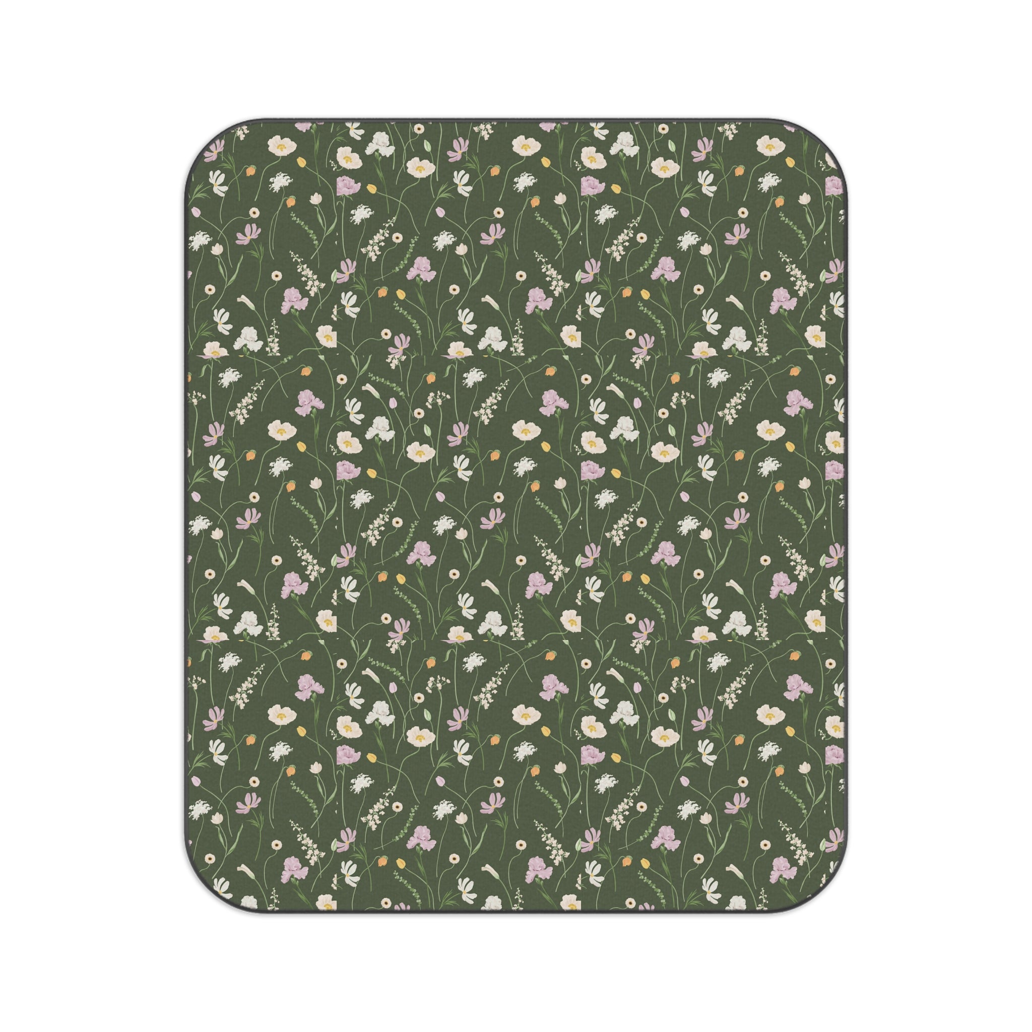 Picnic Blanket – Floral Green Outdoor Throw for Garden & Farm Life Lovers