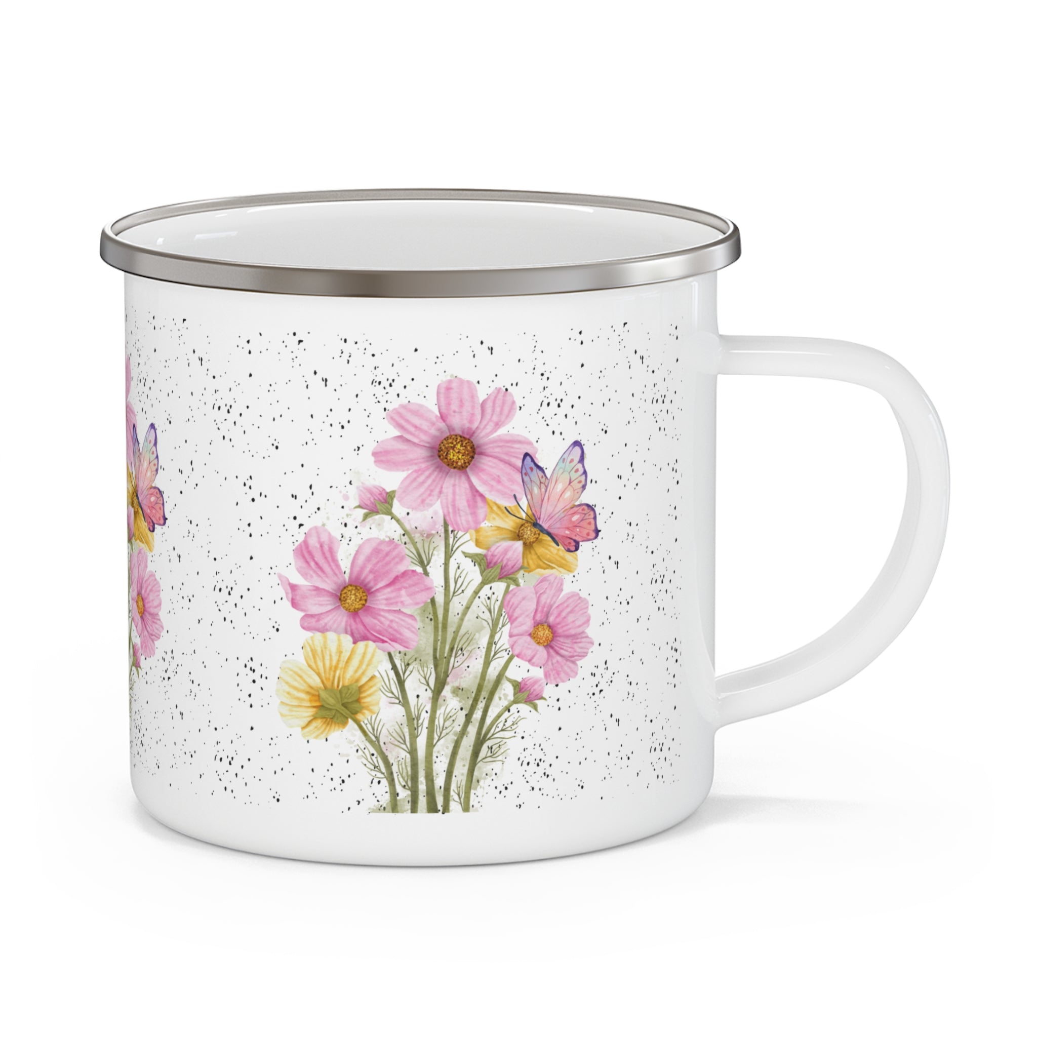 Enamel Camping Mug, Cottagecore Mug, Rustic Campfire Cup, Nature Lover Gift, Outdoor Adventure Drinkware, Vintage Coffee Tea Cup