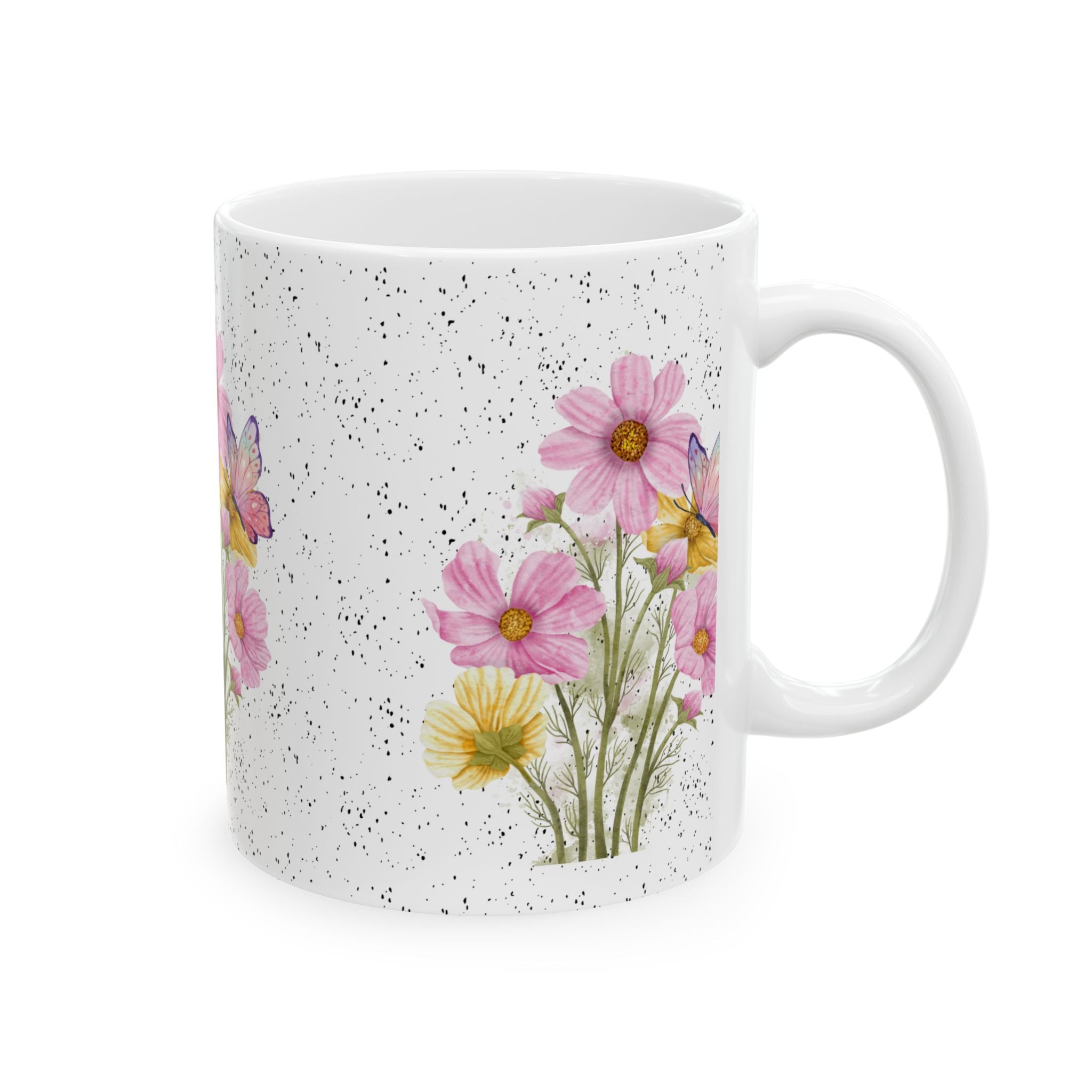 Cottagecore Mug, Floral Ceramic Coffee Cup, Rustic Farmhouse Tea Mug, Vintage Style Drinkware, Nature Lover Gift, Cozy Kitchen Decor