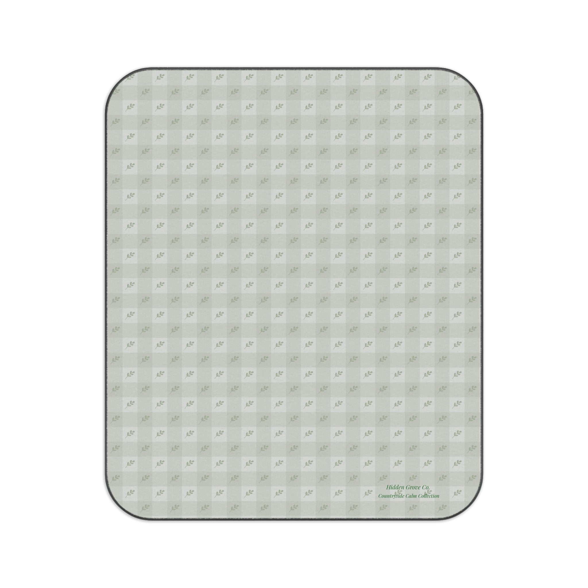 Sage Green Gingham Picnic Blanket - Vintage Cottagecore Charm Minimalist Design, Serene Countryside Mood, Modern Rustic Outdoor Blanket,
