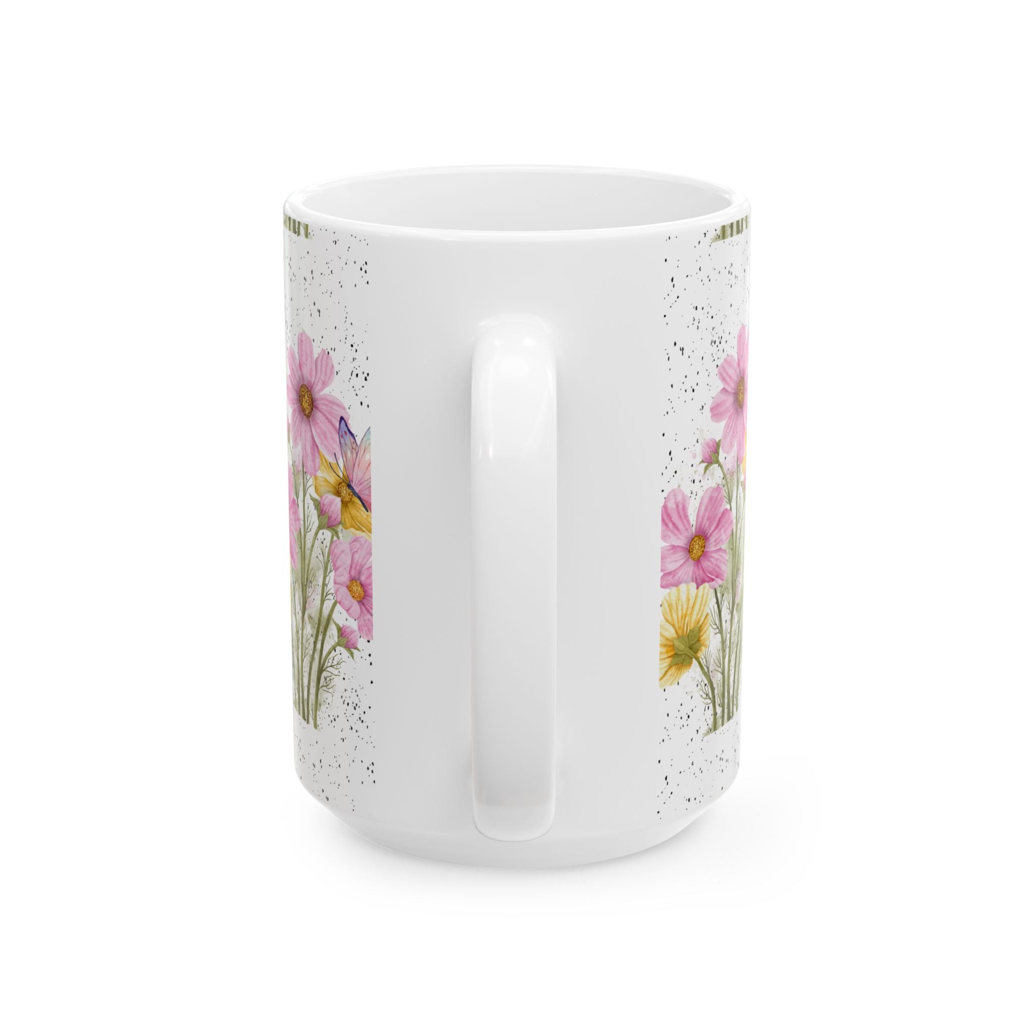 Cottagecore Mug, Floral Ceramic Coffee Cup, Rustic Farmhouse Tea Mug, Vintage Style Drinkware, Nature Lover Gift, Cozy Kitchen Decor