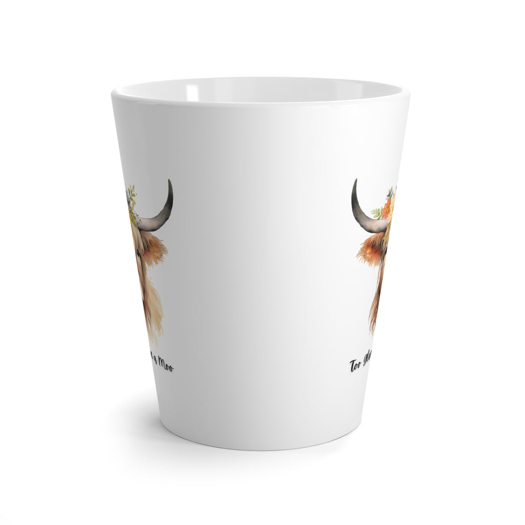 Highland Cow Latte Mug - Rustic Farmhouse Coffee Cup, Scottish Cattle Tea Mug, Cow Lover Gift, Country Kitchen Decor, Animal Print Drinkware