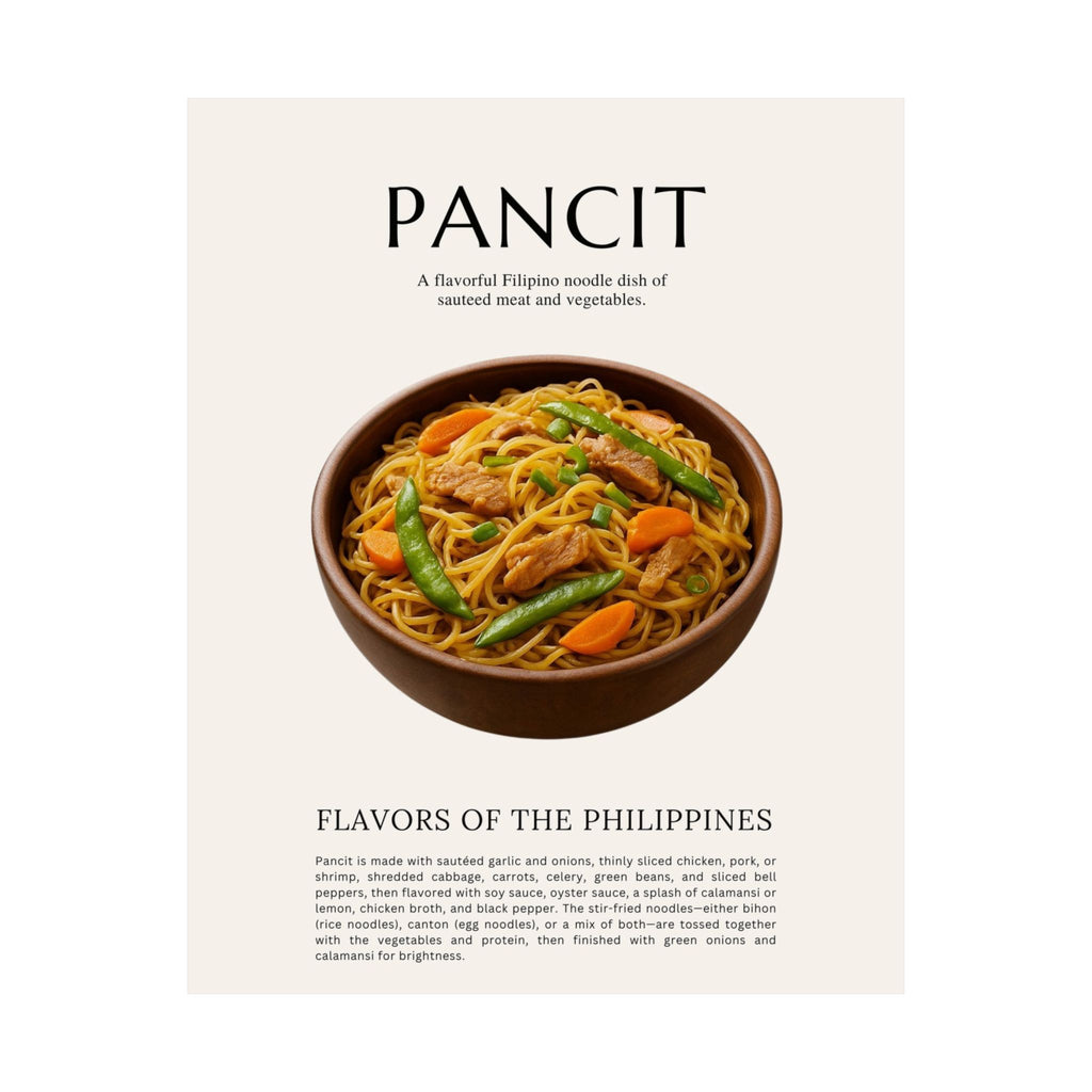 Pancit Food Art Print | Filipino Comfort Food Poster | Kitchen Wall Decor