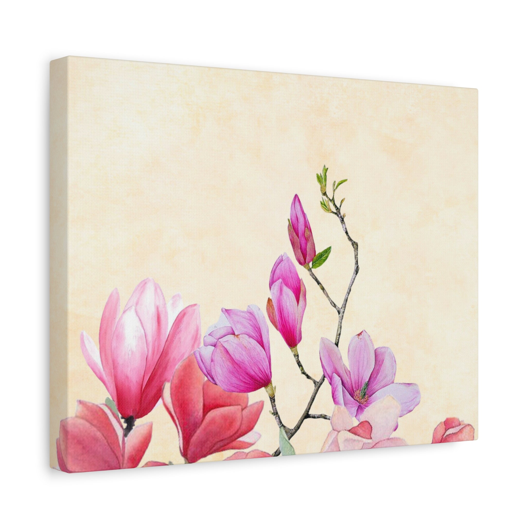 Country Meadow Magnolia – Watercolor Cottagecore Canvas Wall Art | Rustic Farmhouse Floral Print (Vertical & Horizontal)
