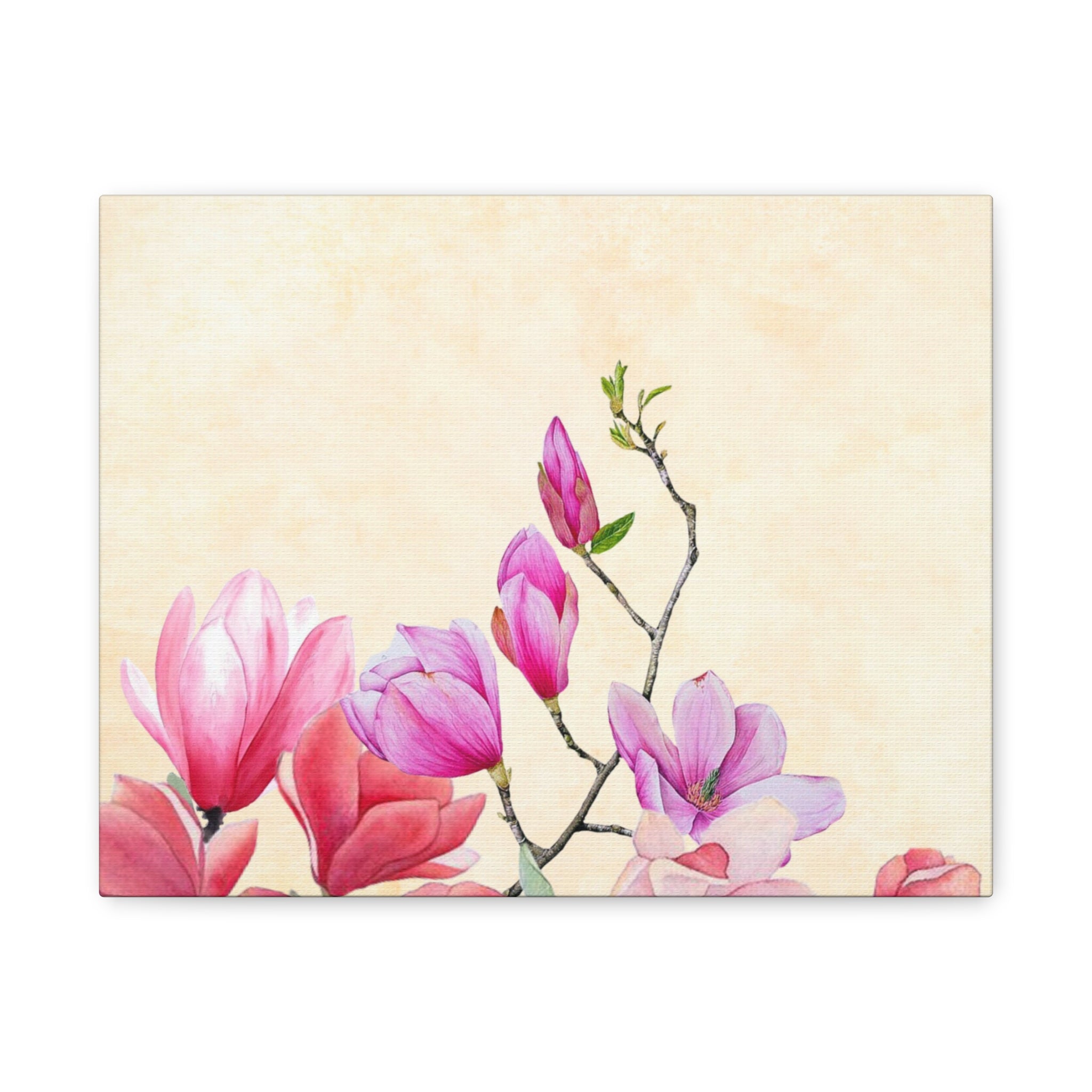 Country Meadow Magnolia – Watercolor Cottagecore Canvas Wall Art | Rustic Farmhouse Floral Print (Vertical & Horizontal)
