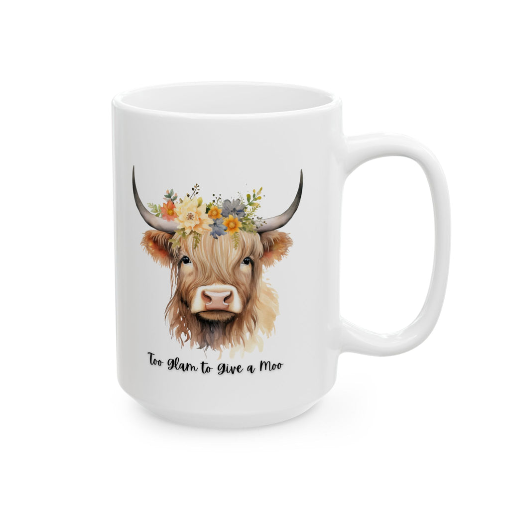 Ceramic Mug, Highland Cow Mug, Funny Mug, Farmhouse Kitchen Decor, Cow Lover Gift, Coffee Cup, Tea Mug, Gift for Her, Kitchen Drinkware