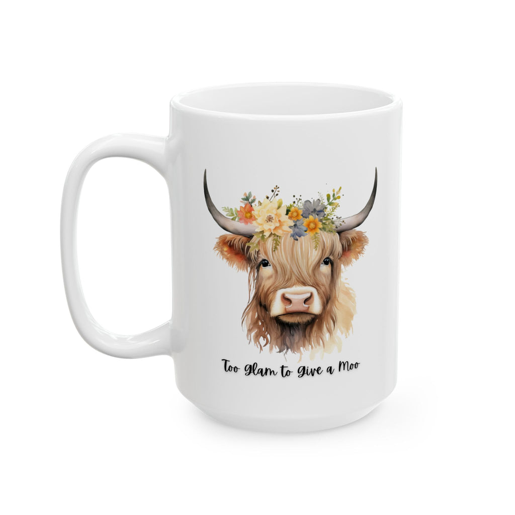 Ceramic Mug, Highland Cow Mug, Funny Mug, Farmhouse Kitchen Decor, Cow Lover Gift, Coffee Cup, Tea Mug, Gift for Her, Kitchen Drinkware