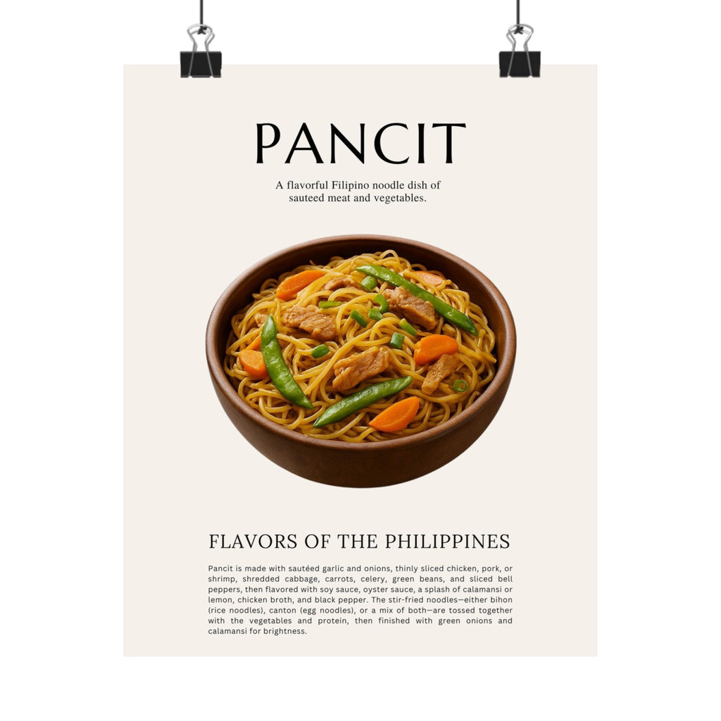Pancit Food Art Print | Filipino Comfort Food Poster | Kitchen Wall Decor