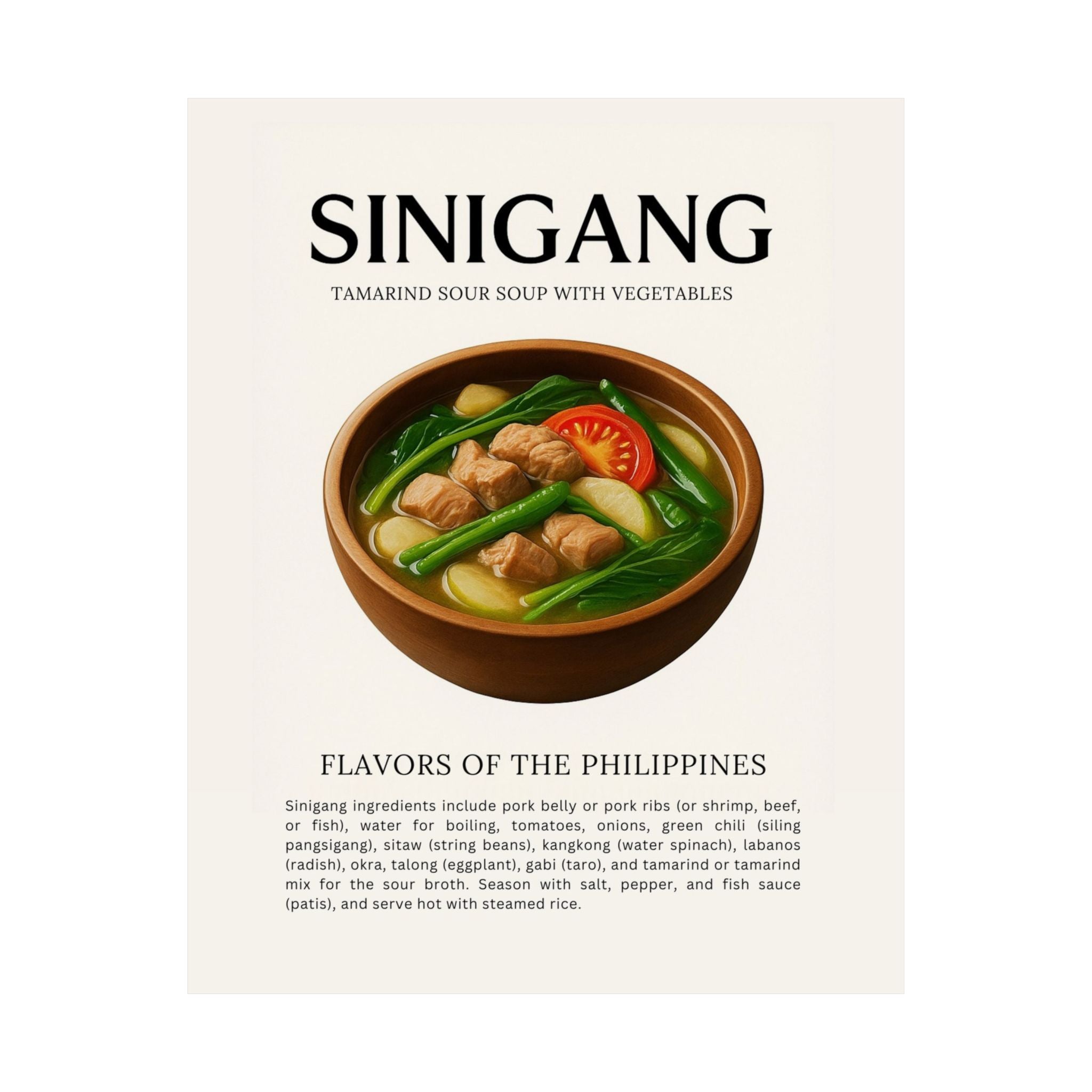 Vertical Poster - Sinigang Food Art Poster