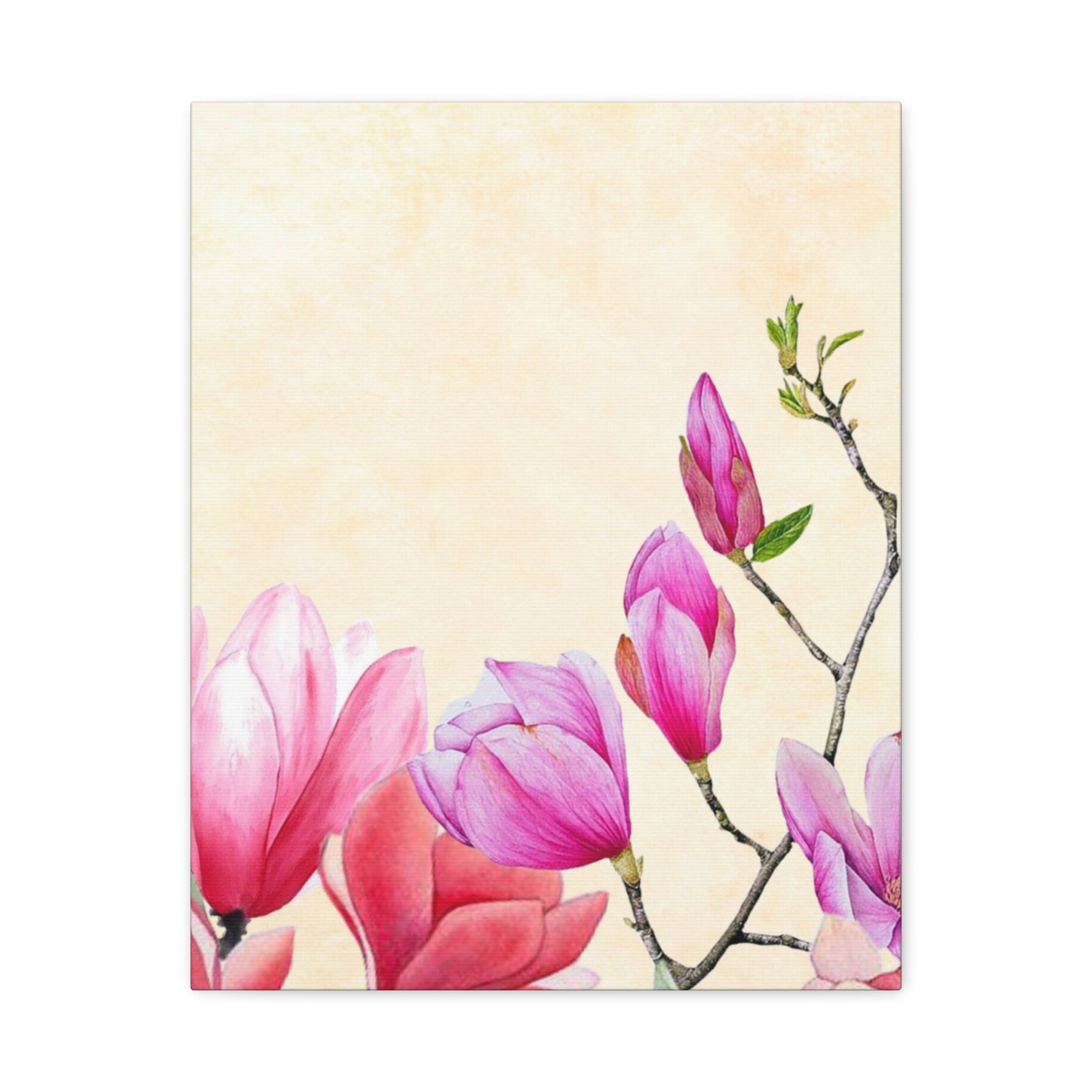 Country Meadow Magnolia – Watercolor Cottagecore Canvas Wall Art | Rustic Farmhouse Floral Print (Vertical & Horizontal)