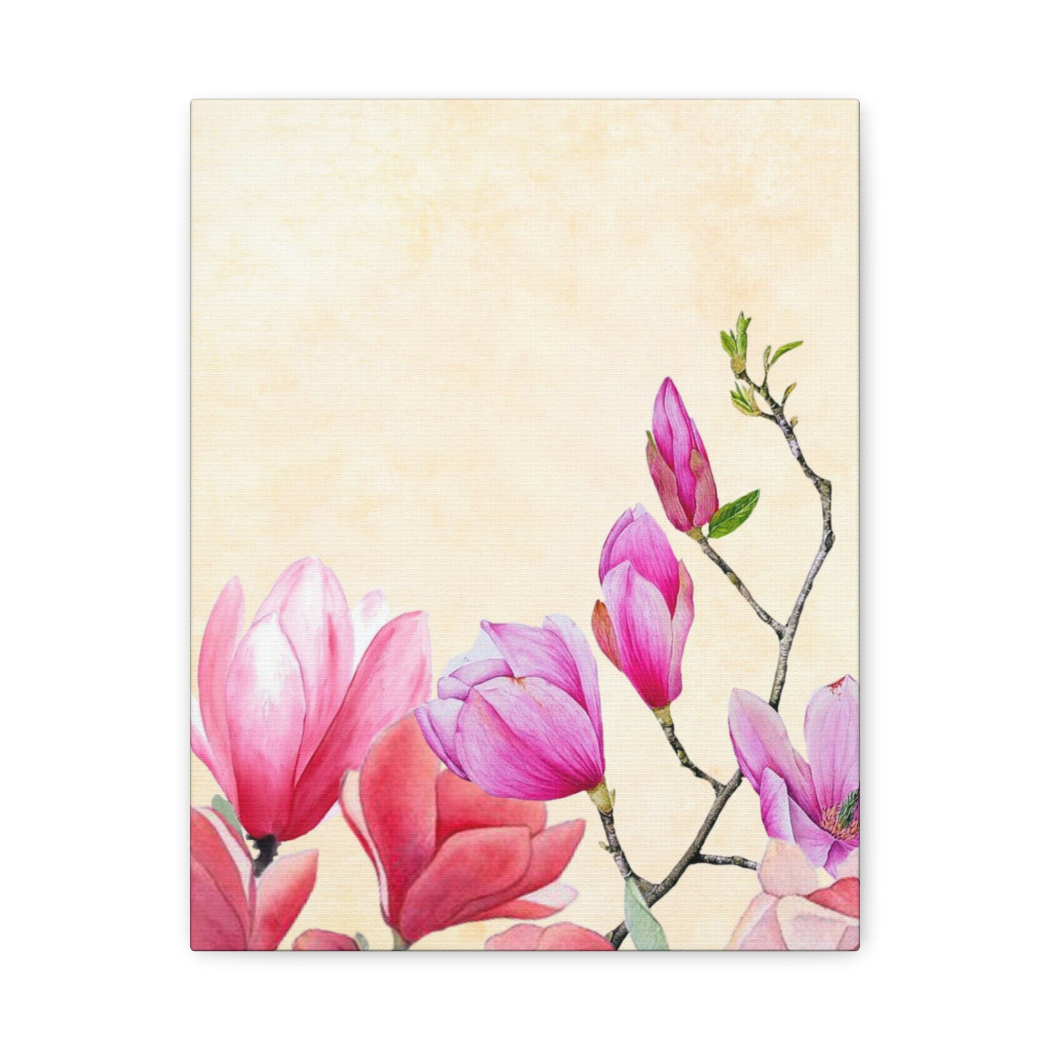 Country Meadow Magnolia – Watercolor Cottagecore Canvas Wall Art | Rustic Farmhouse Floral Print (Vertical & Horizontal)