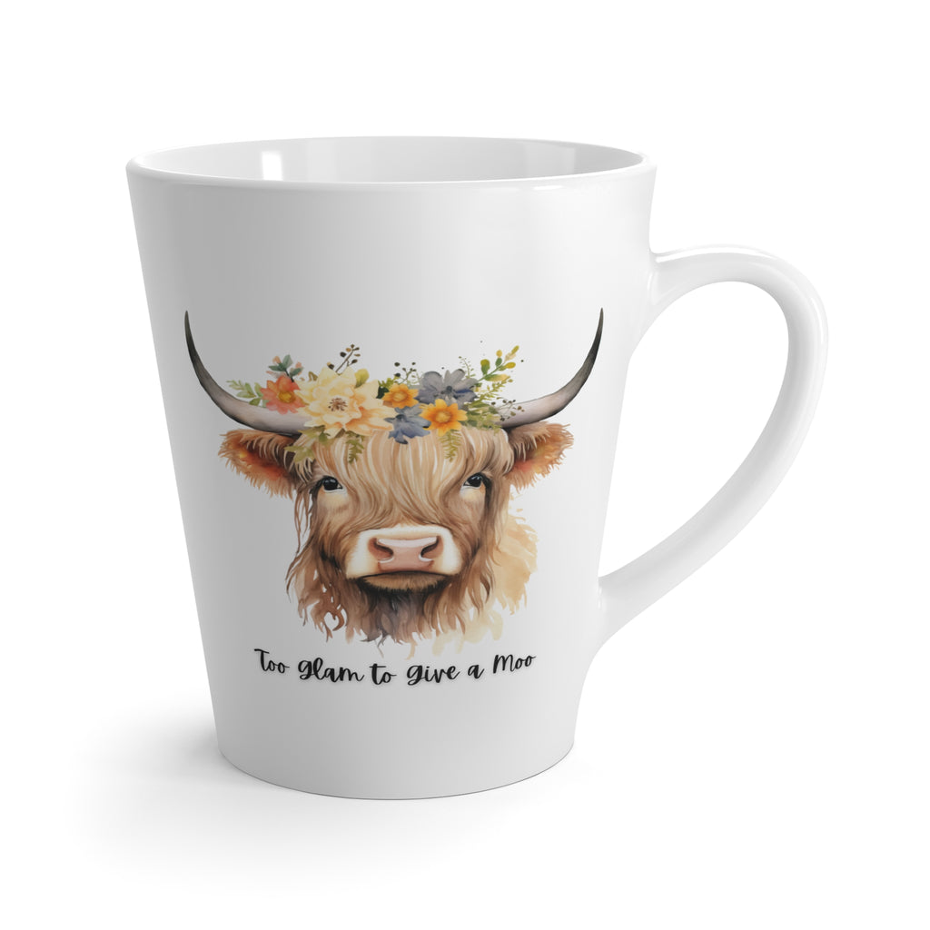 Highland Cow Latte Mug - Rustic Farmhouse Coffee Cup, Scottish Cattle Tea Mug, Cow Lover Gift, Country Kitchen Decor, Animal Print Drinkware