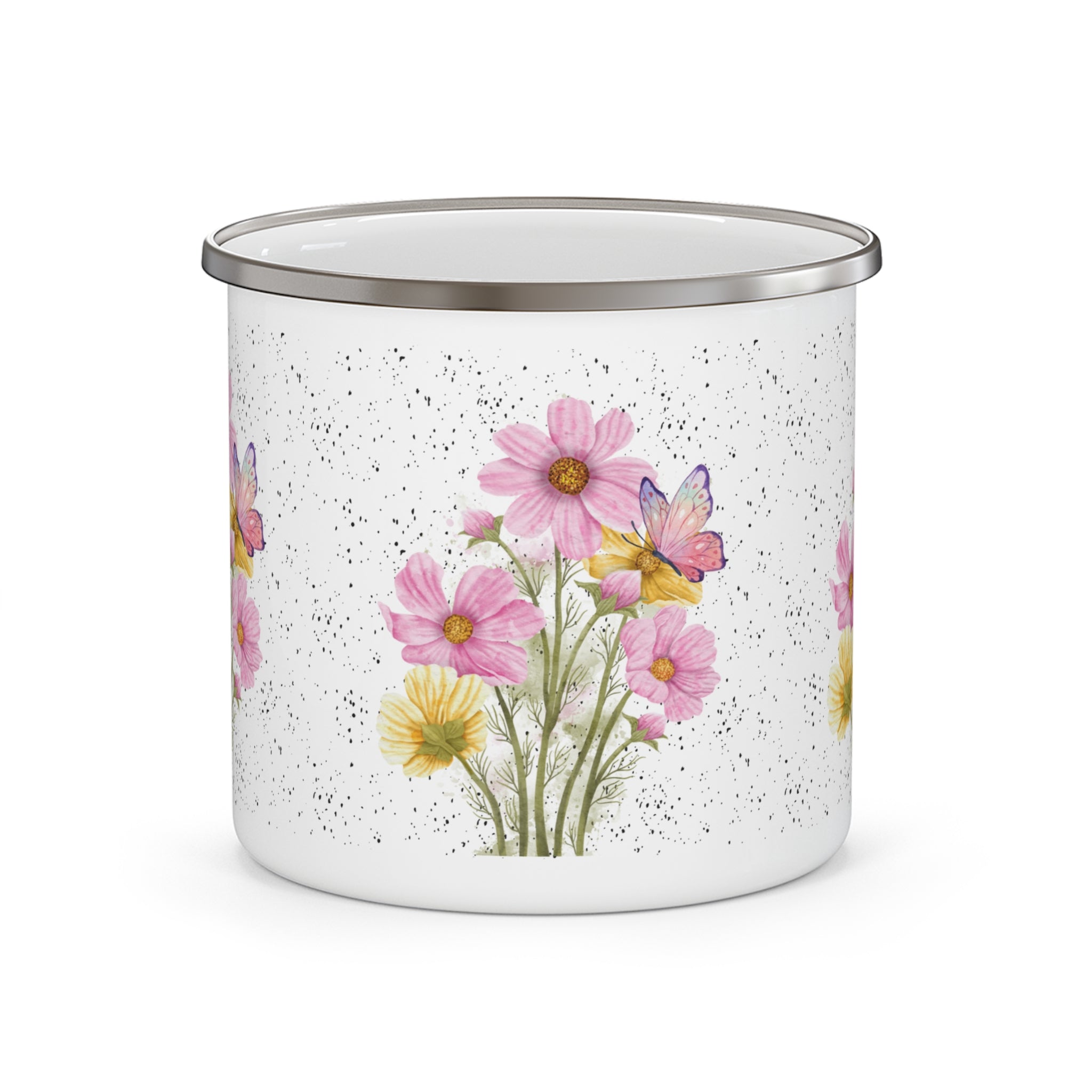 Enamel Camping Mug, Cottagecore Mug, Rustic Campfire Cup, Nature Lover Gift, Outdoor Adventure Drinkware, Vintage Coffee Tea Cup