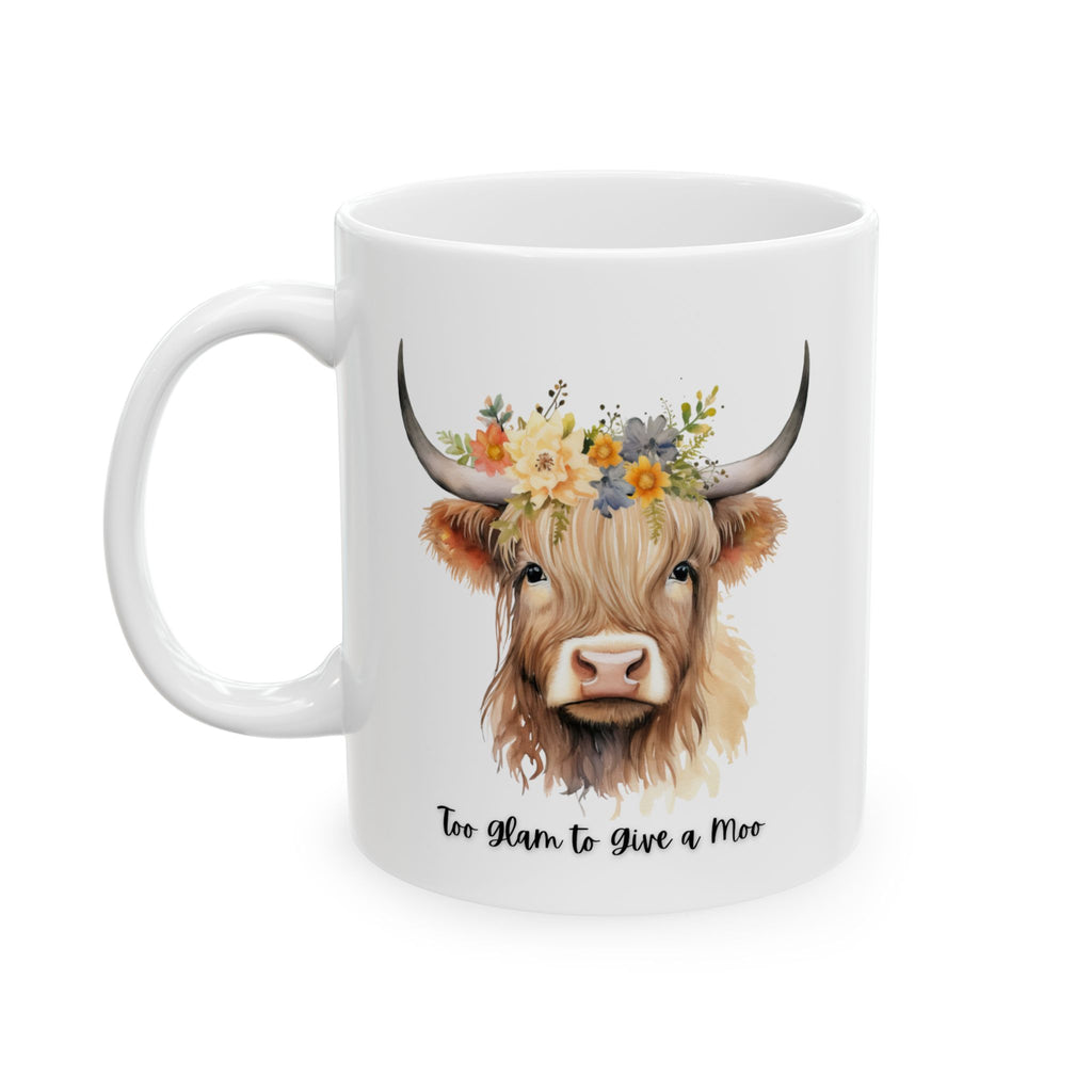 Ceramic Mug, Highland Cow Mug, Funny Mug, Farmhouse Kitchen Decor, Cow Lover Gift, Coffee Cup, Tea Mug, Gift for Her, Kitchen Drinkware