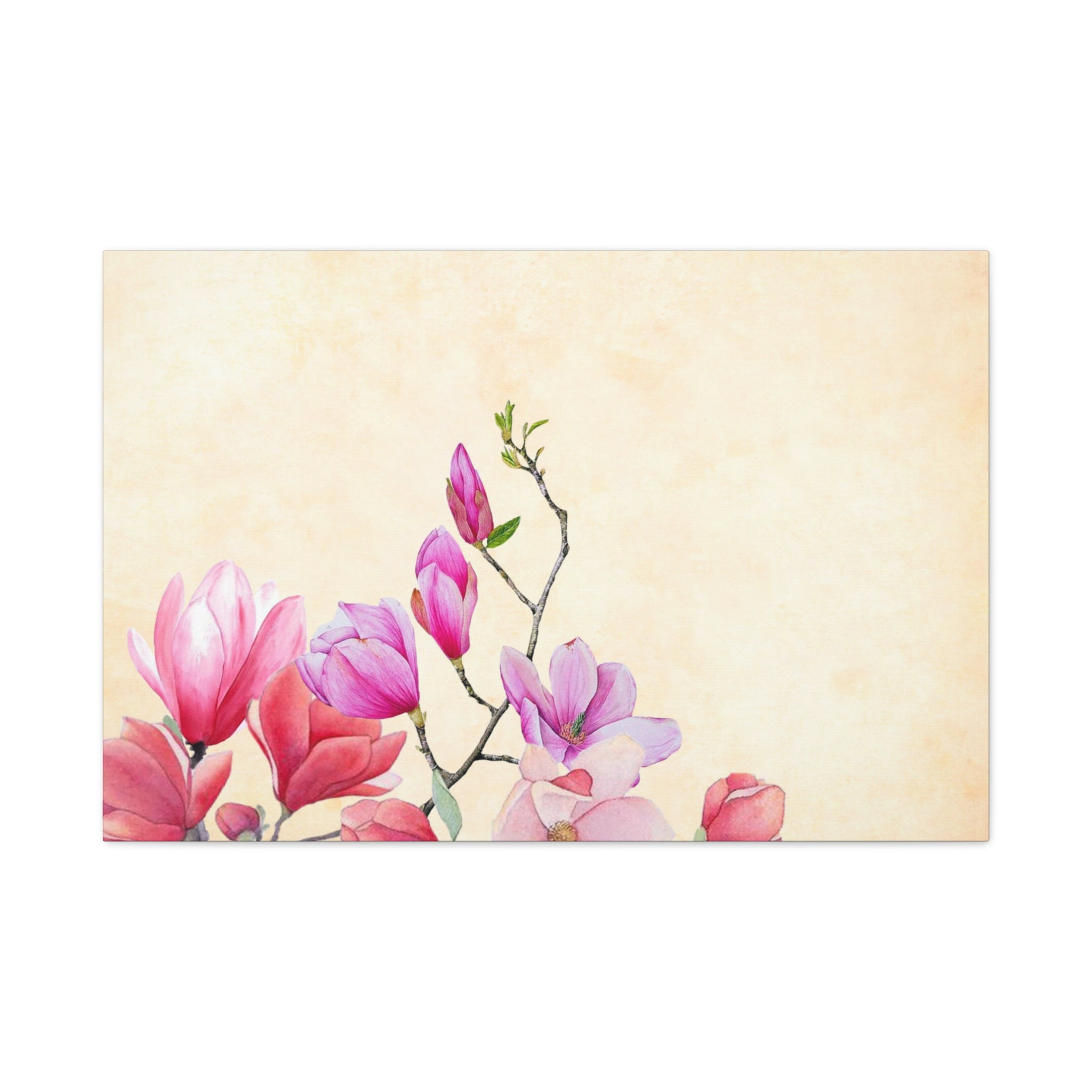 Country Meadow Magnolia – Watercolor Cottagecore Canvas Wall Art | Rustic Farmhouse Floral Print (Vertical & Horizontal)