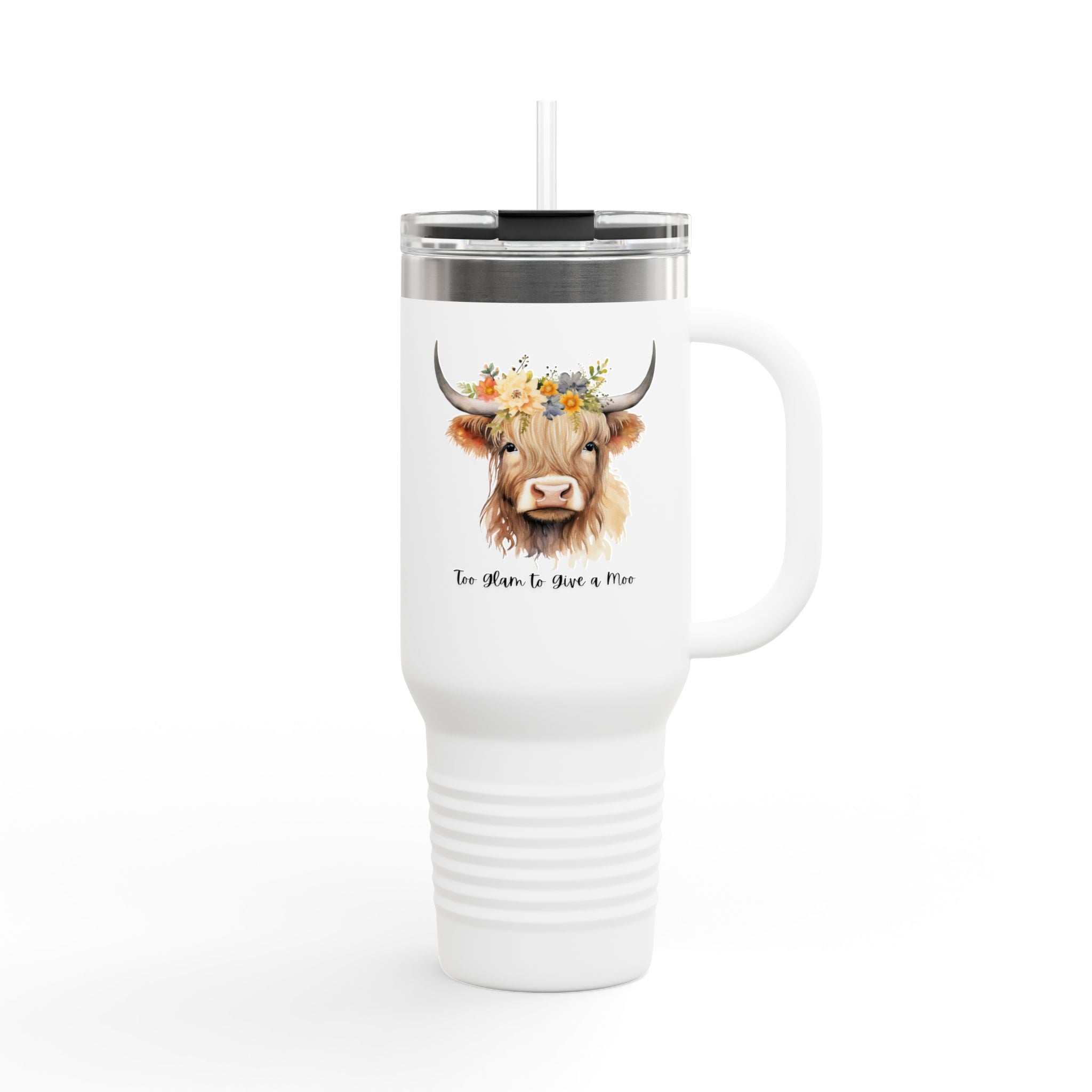 Charming Cow Insulated Travel Mug - Perfect Gift for Farmers, Nature Lovers, Camping, Outdoor Adventures, Birthday, Thank You