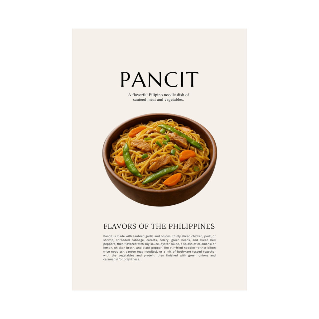 Pancit Food Art Print | Filipino Comfort Food Poster | Kitchen Wall Decor