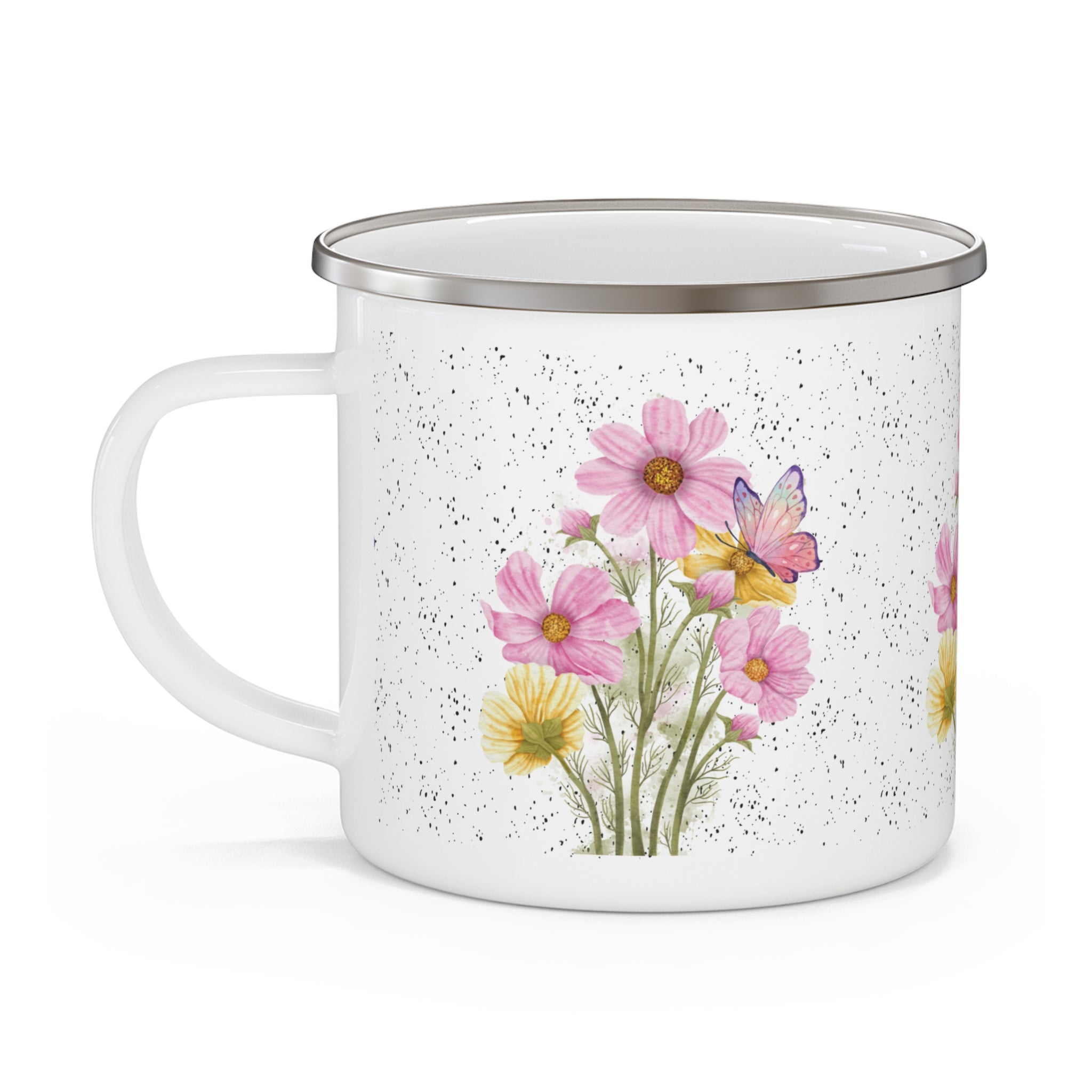 Enamel Camping Mug, Cottagecore Mug, Rustic Campfire Cup, Nature Lover Gift, Outdoor Adventure Drinkware, Vintage Coffee Tea Cup