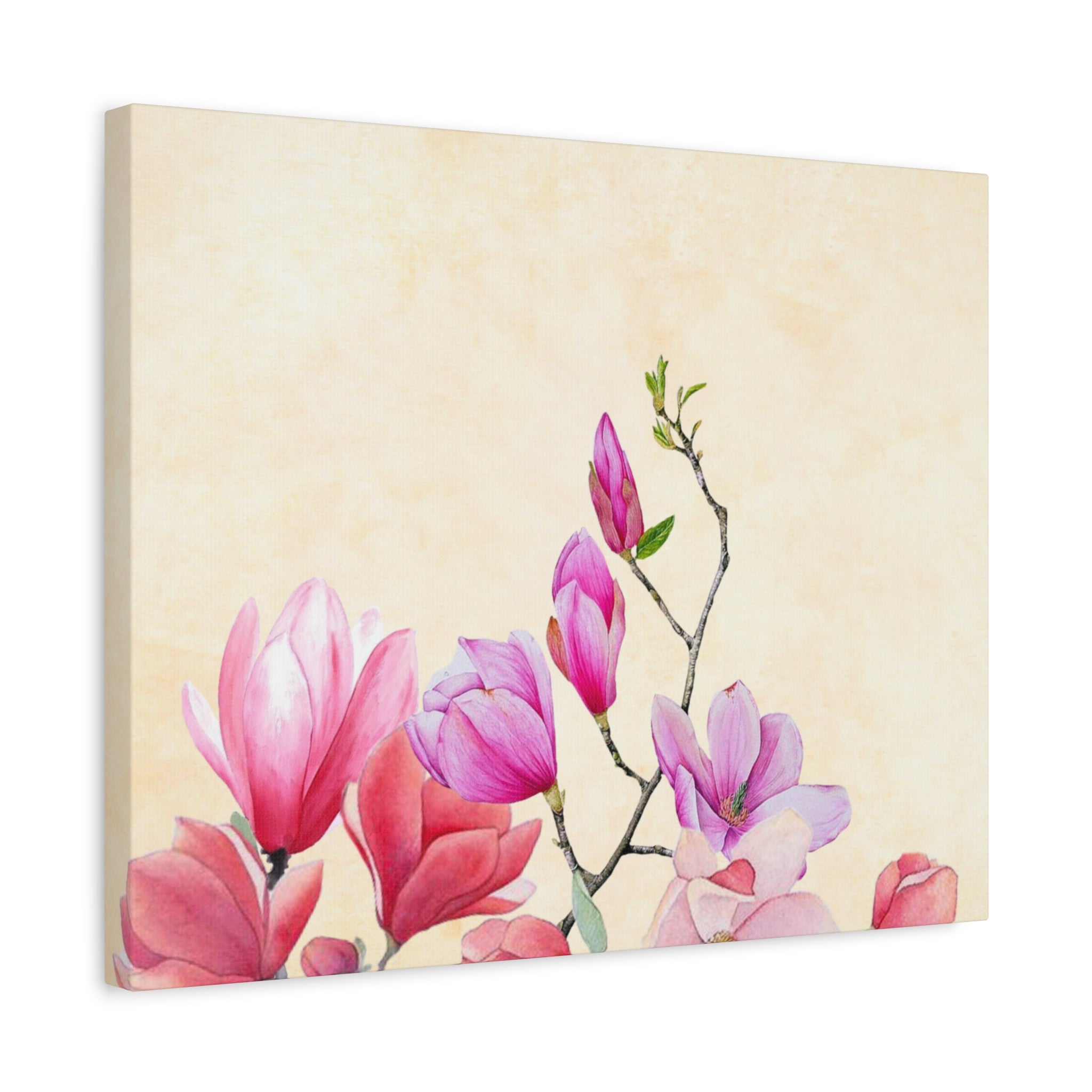 Country Meadow Magnolia – Watercolor Cottagecore Canvas Wall Art | Rustic Farmhouse Floral Print (Vertical & Horizontal)