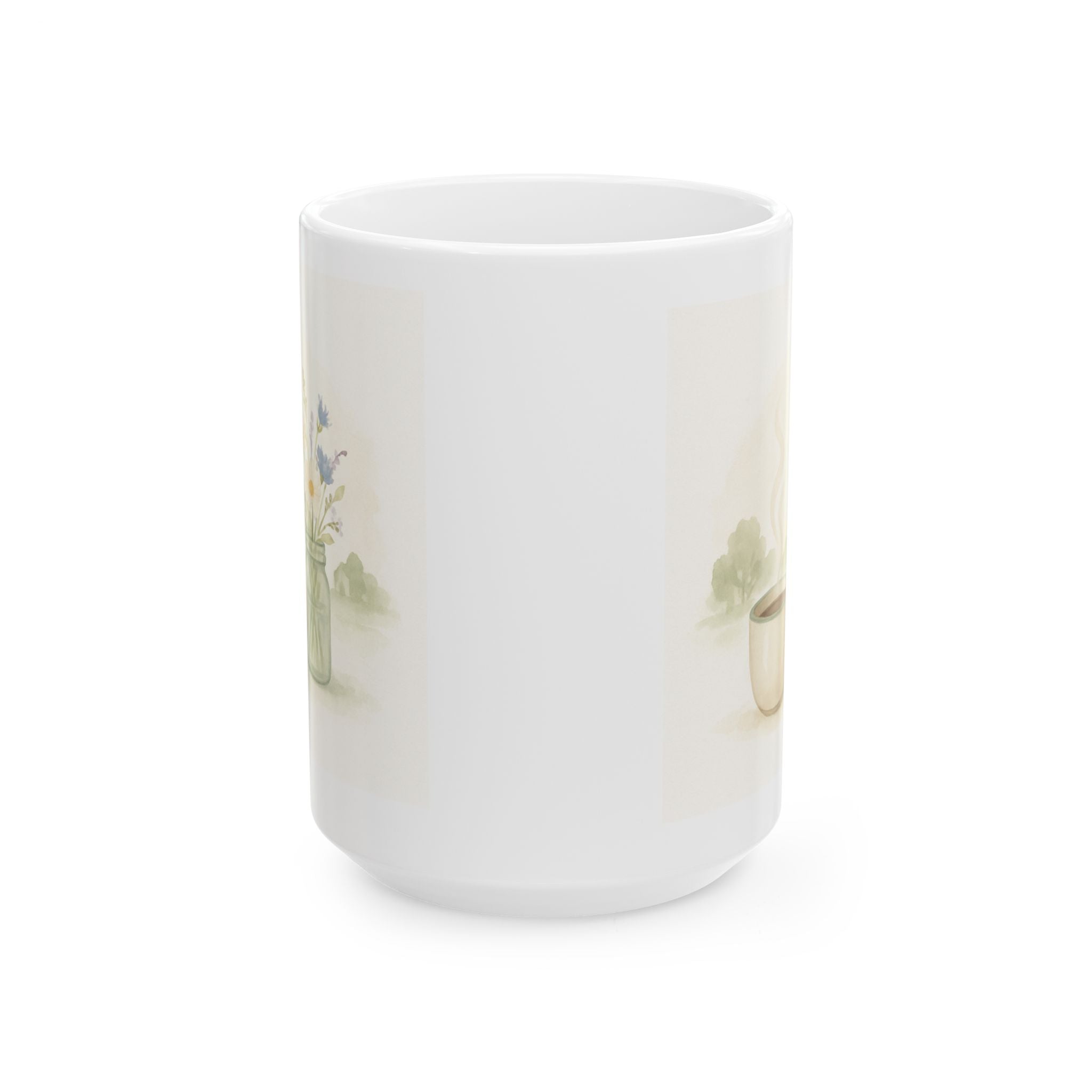 Ceramic Mug, Cottagecore Lover Gift, Sage Green Coffee Mug, 11oz 15oz