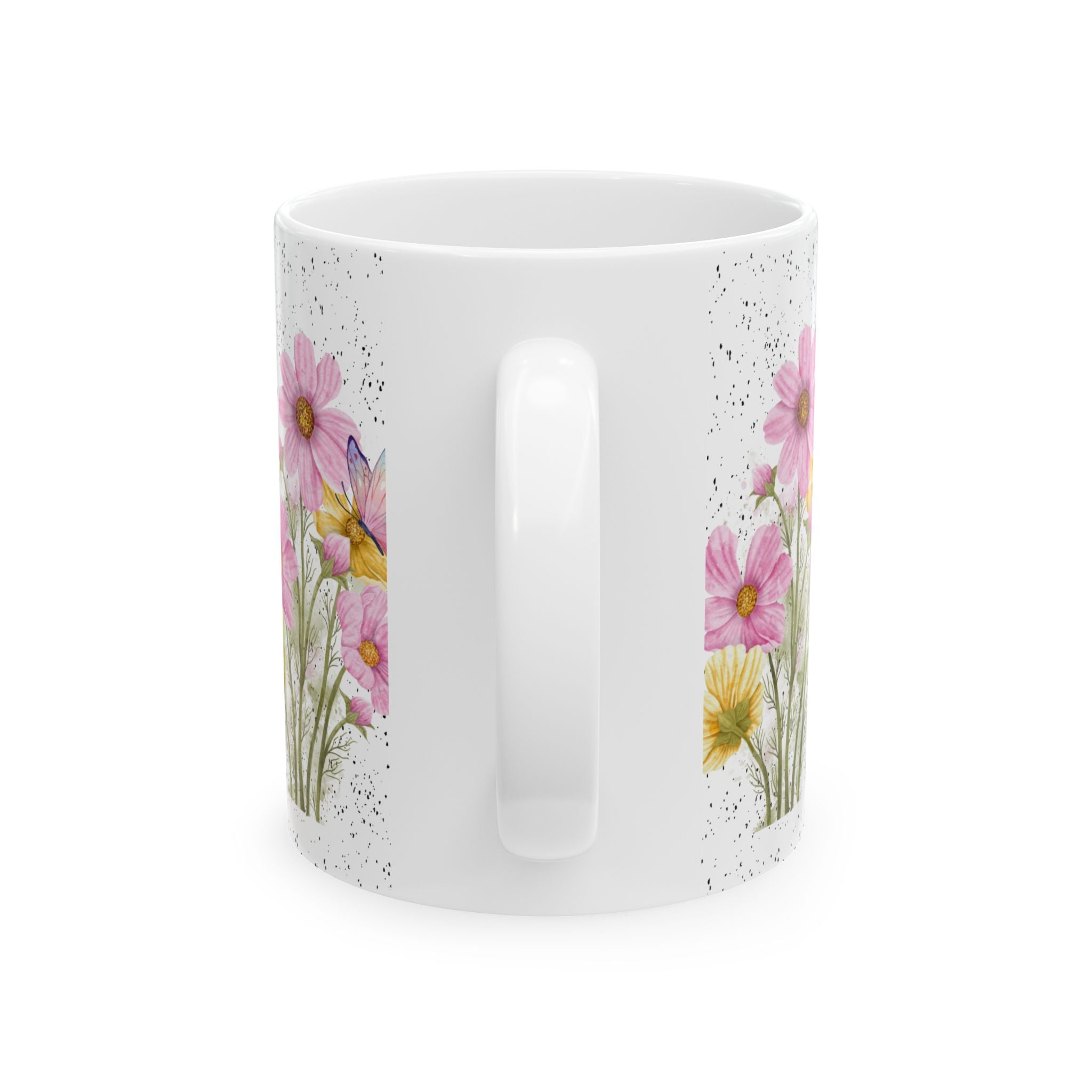 Cottagecore Mug, Floral Ceramic Coffee Cup, Rustic Farmhouse Tea Mug, Vintage Style Drinkware, Nature Lover Gift, Cozy Kitchen Decor