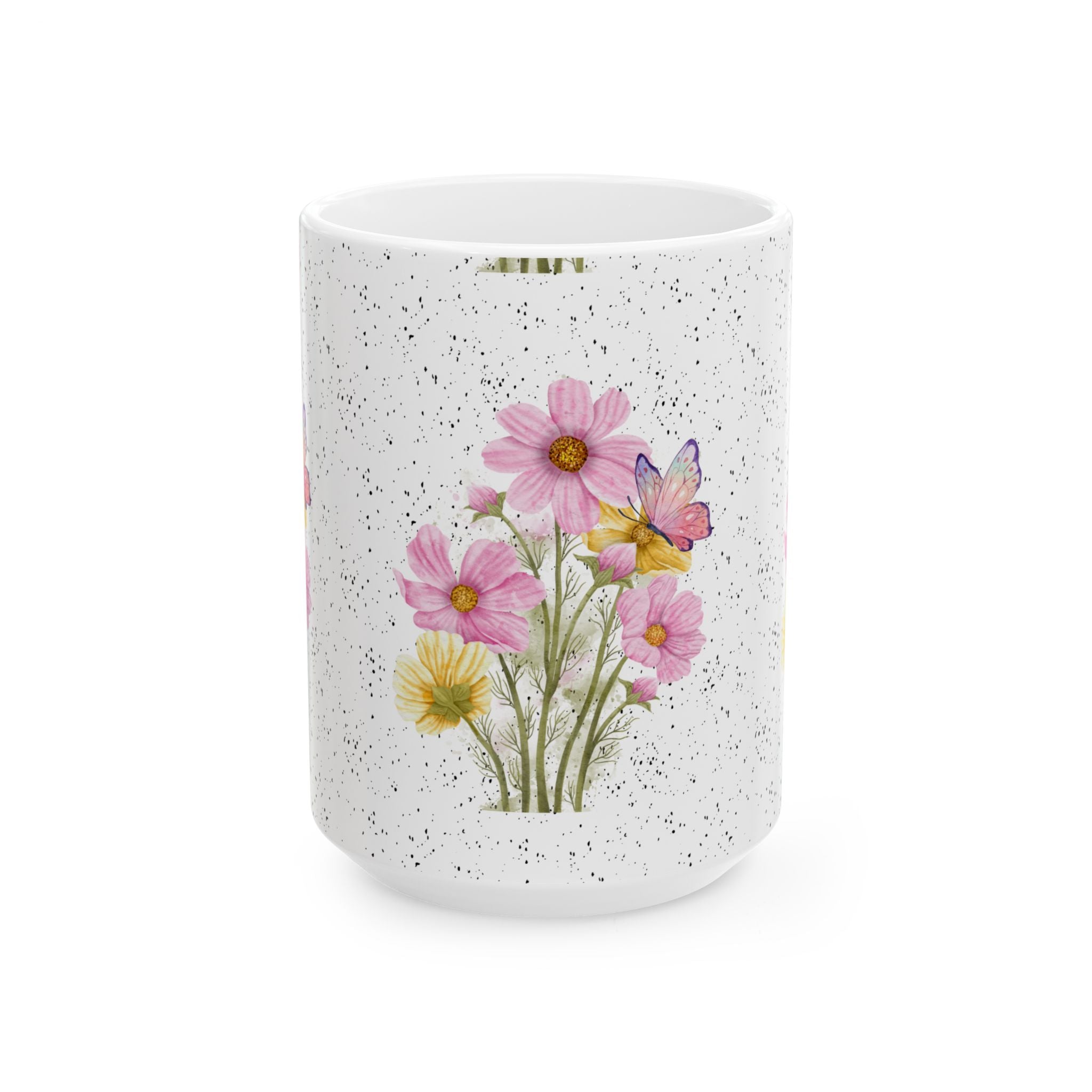 Cottagecore Mug, Floral Ceramic Coffee Cup, Rustic Farmhouse Tea Mug, Vintage Style Drinkware, Nature Lover Gift, Cozy Kitchen Decor