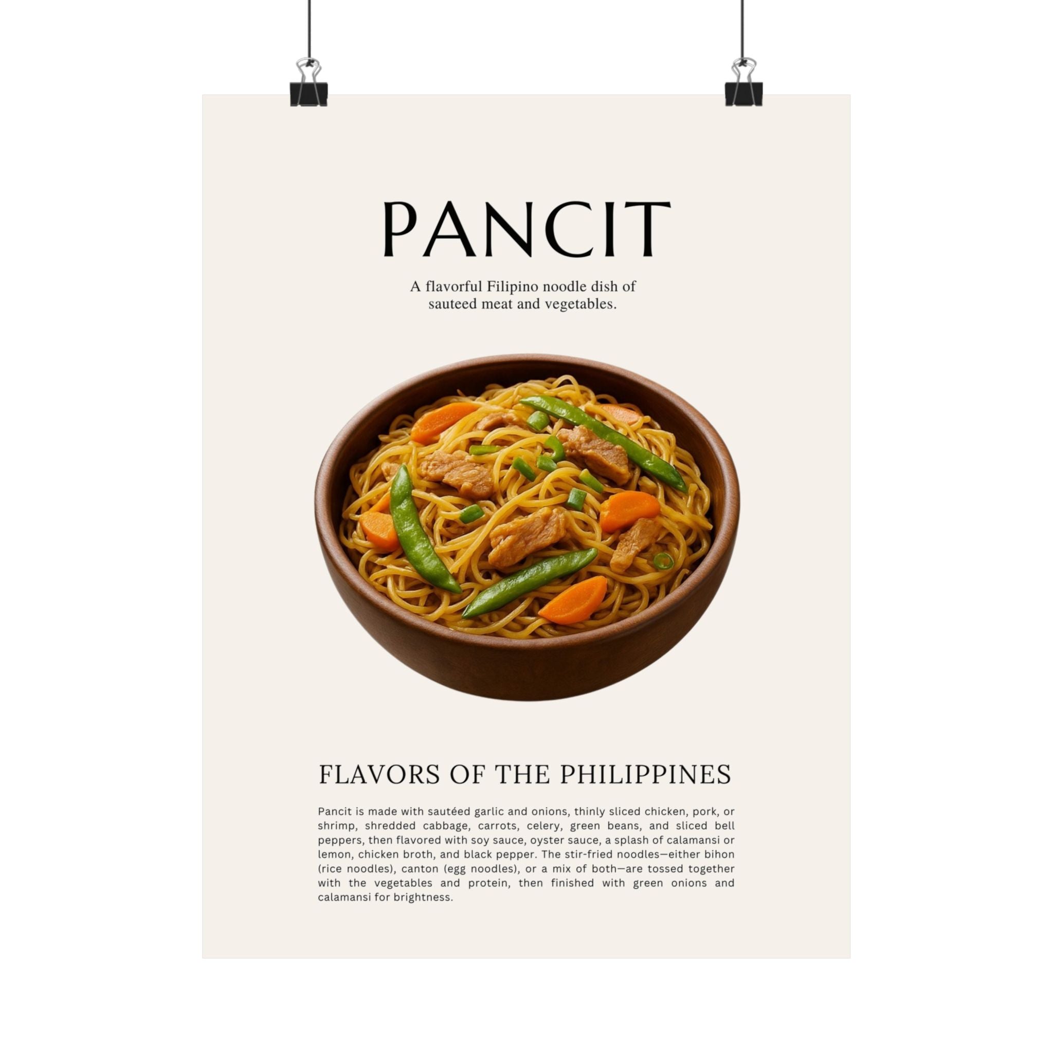 Pancit Food Art Print | Filipino Comfort Food Poster | Kitchen Wall Decor