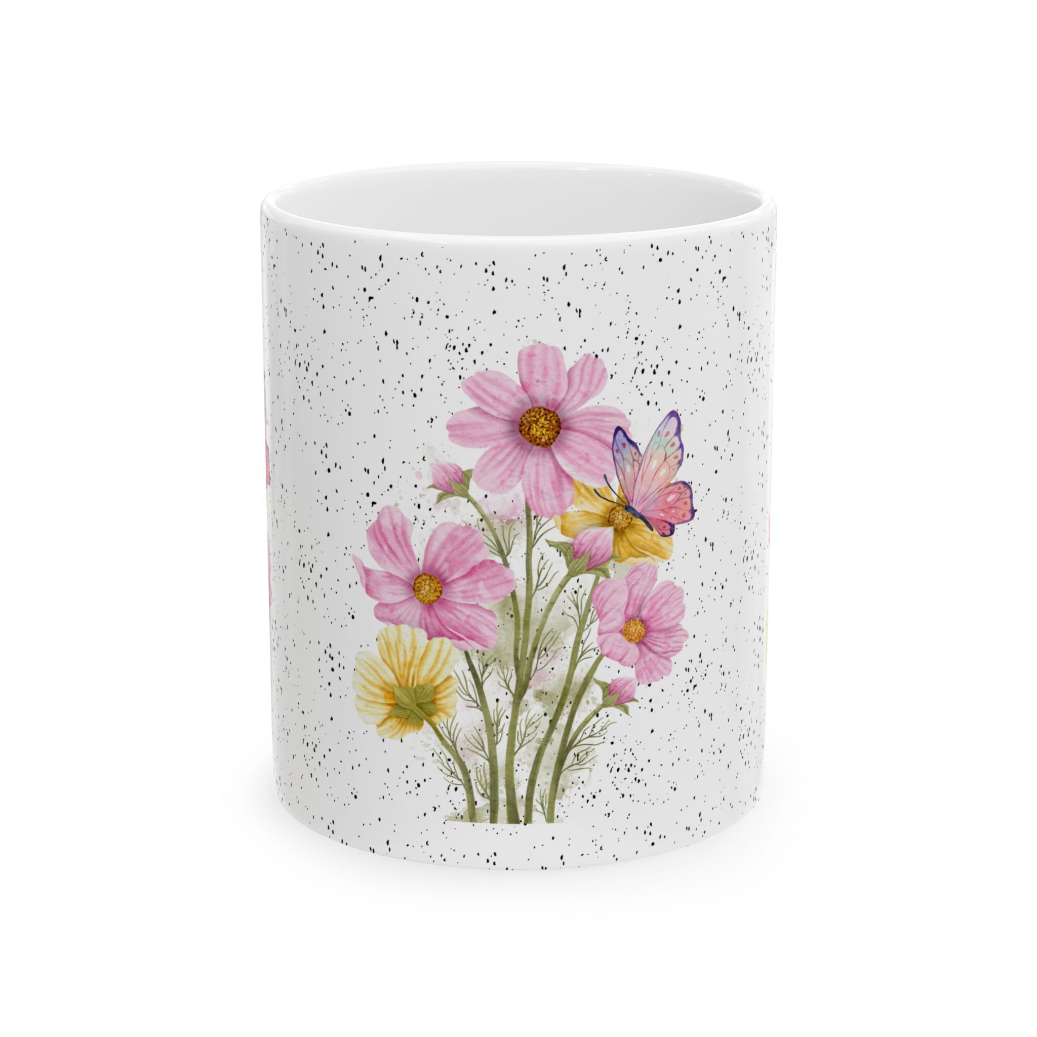 Cottagecore Mug, Floral Ceramic Coffee Cup, Rustic Farmhouse Tea Mug, Vintage Style Drinkware, Nature Lover Gift, Cozy Kitchen Decor