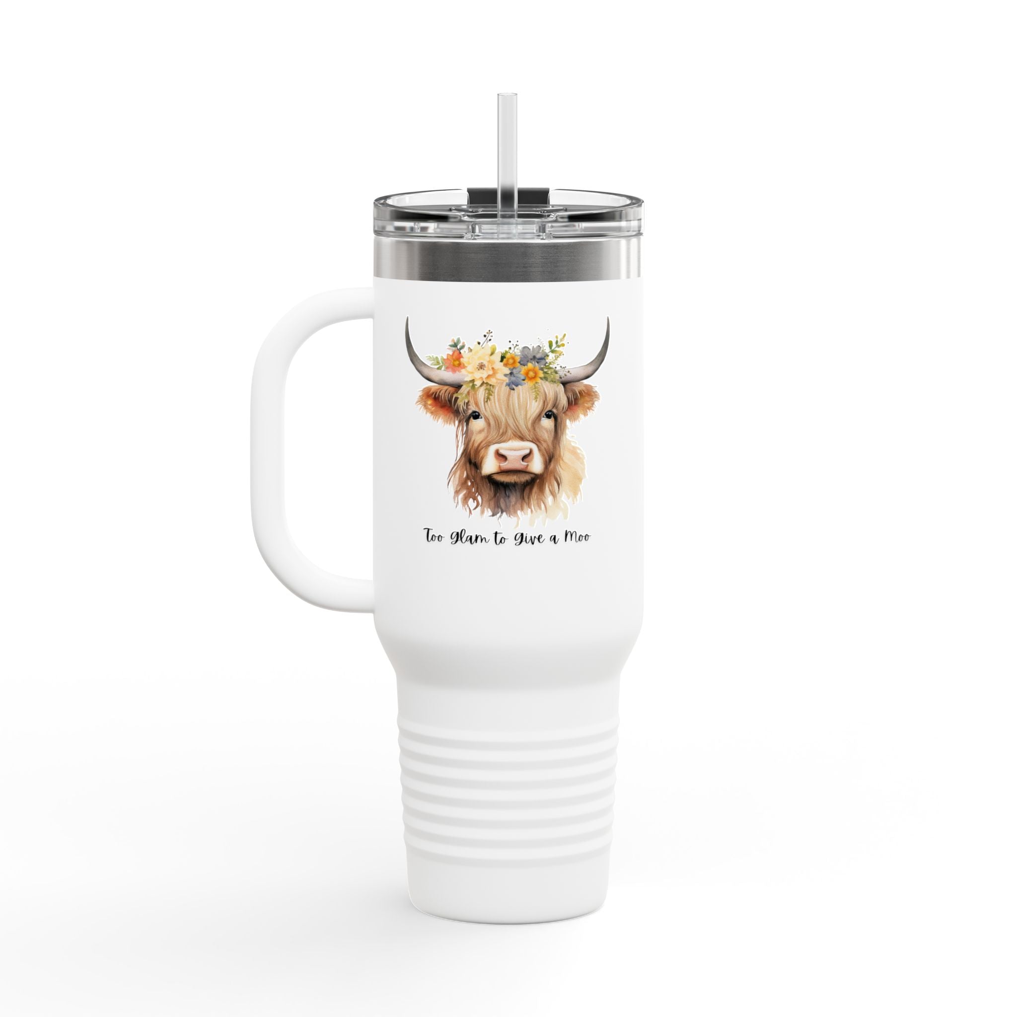 Charming Cow Insulated Travel Mug - Perfect Gift for Farmers, Nature Lovers, Camping, Outdoor Adventures, Birthday, Thank You