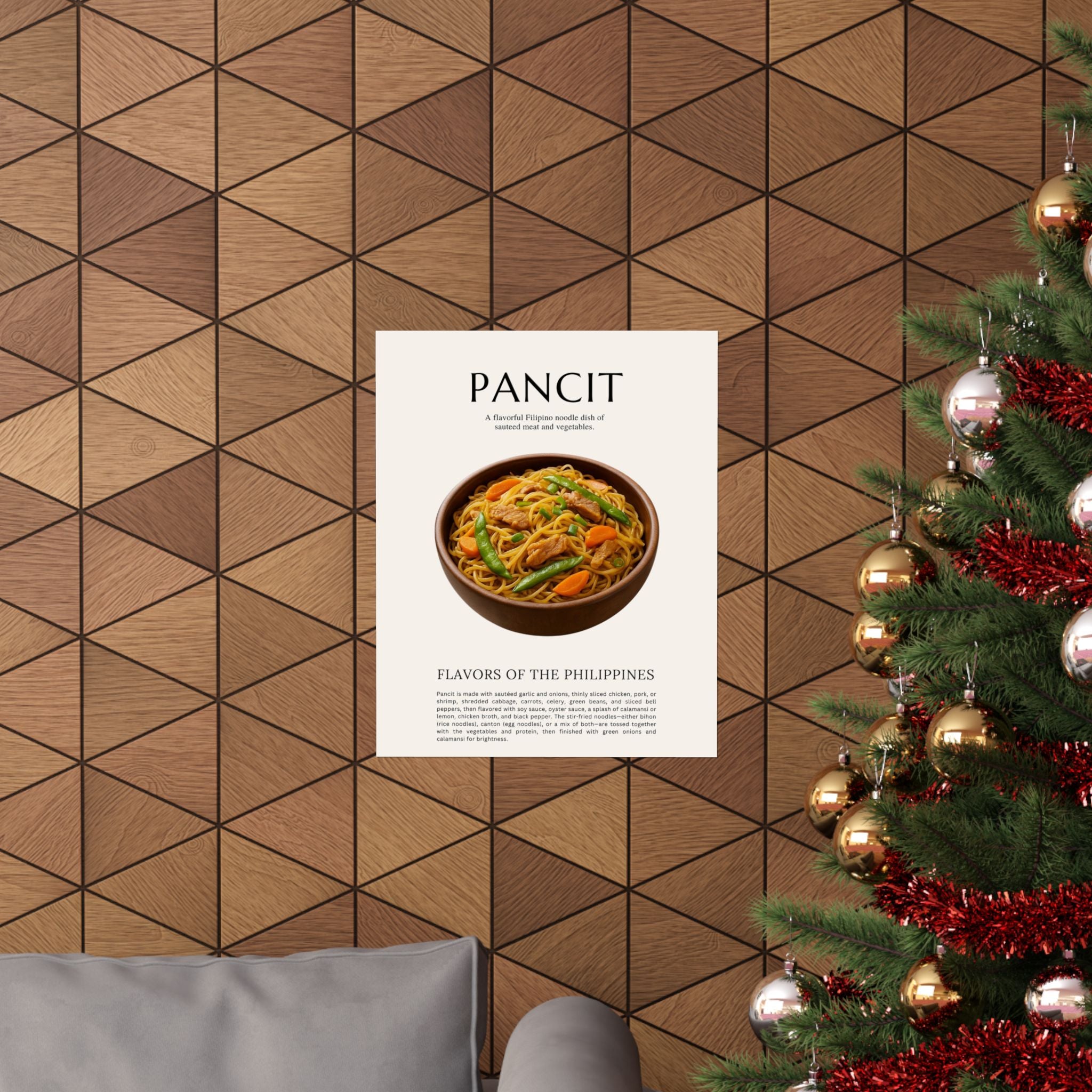 Pancit Food Art Print | Filipino Comfort Food Poster | Kitchen Wall Decor