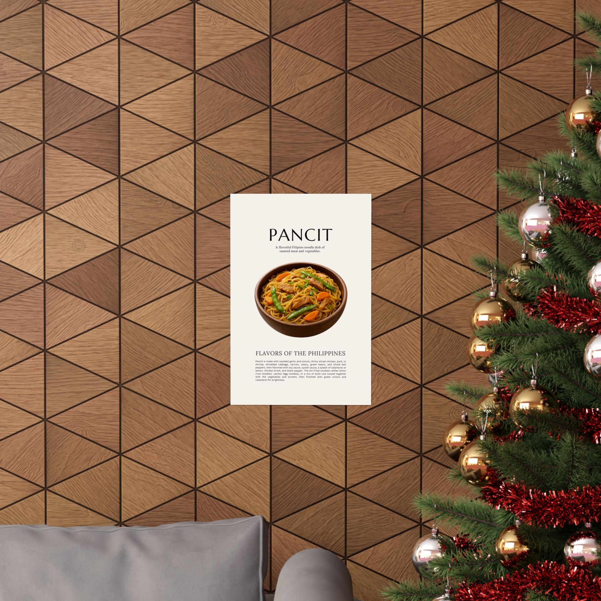 Pancit Food Art Print | Filipino Comfort Food Poster | Kitchen Wall Decor