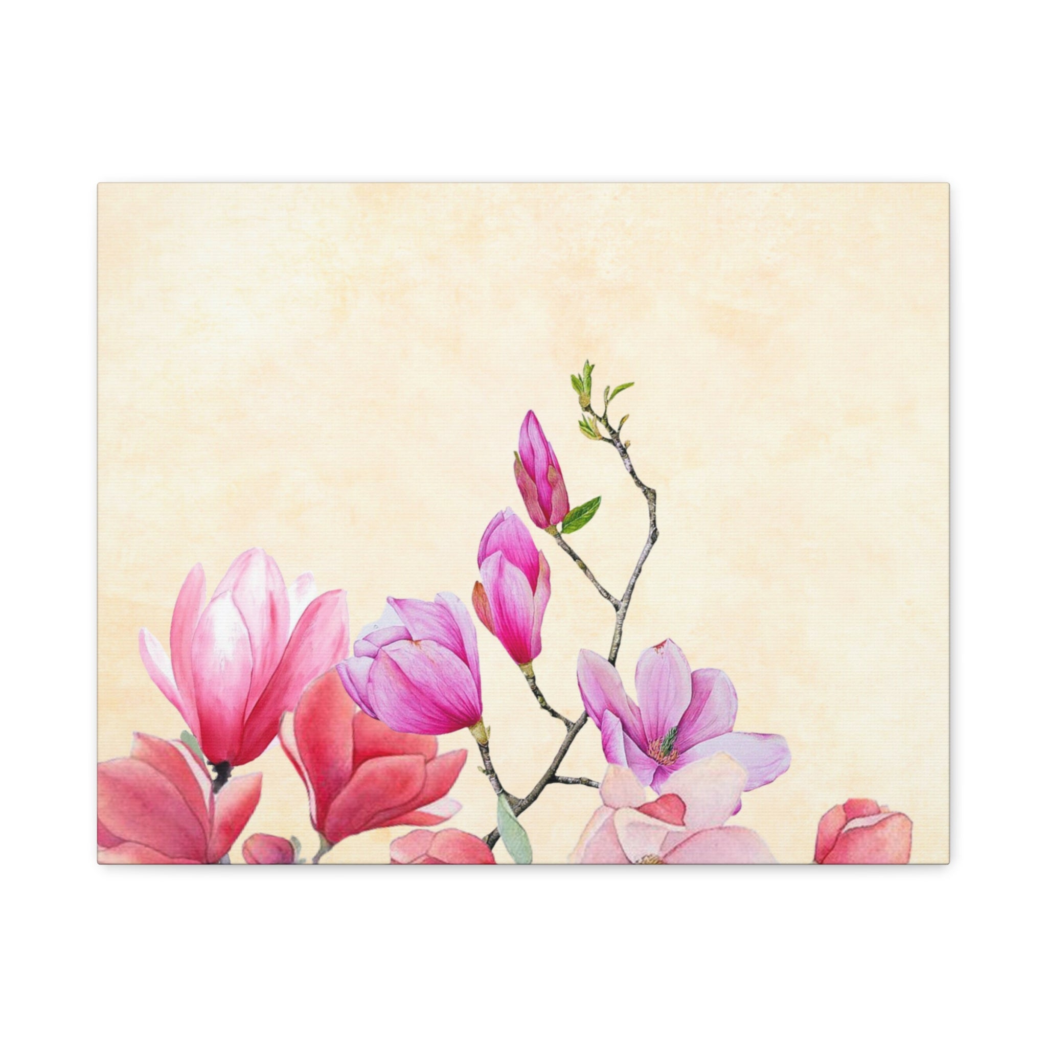 Country Meadow Magnolia – Watercolor Cottagecore Canvas Wall Art | Rustic Farmhouse Floral Print (Vertical & Horizontal)