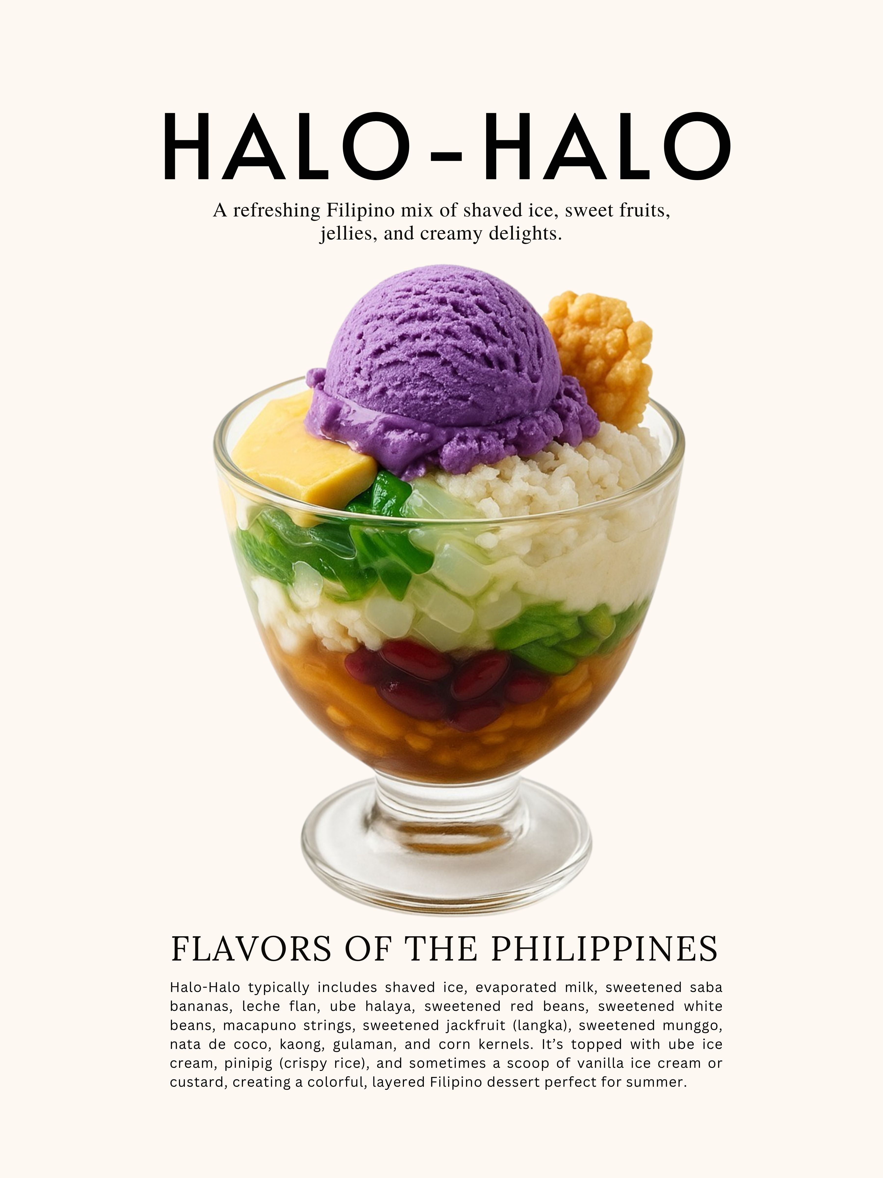 Halo-Halo Filipino Dessert Art Print – Digital Download Kitchen Wall Decor
