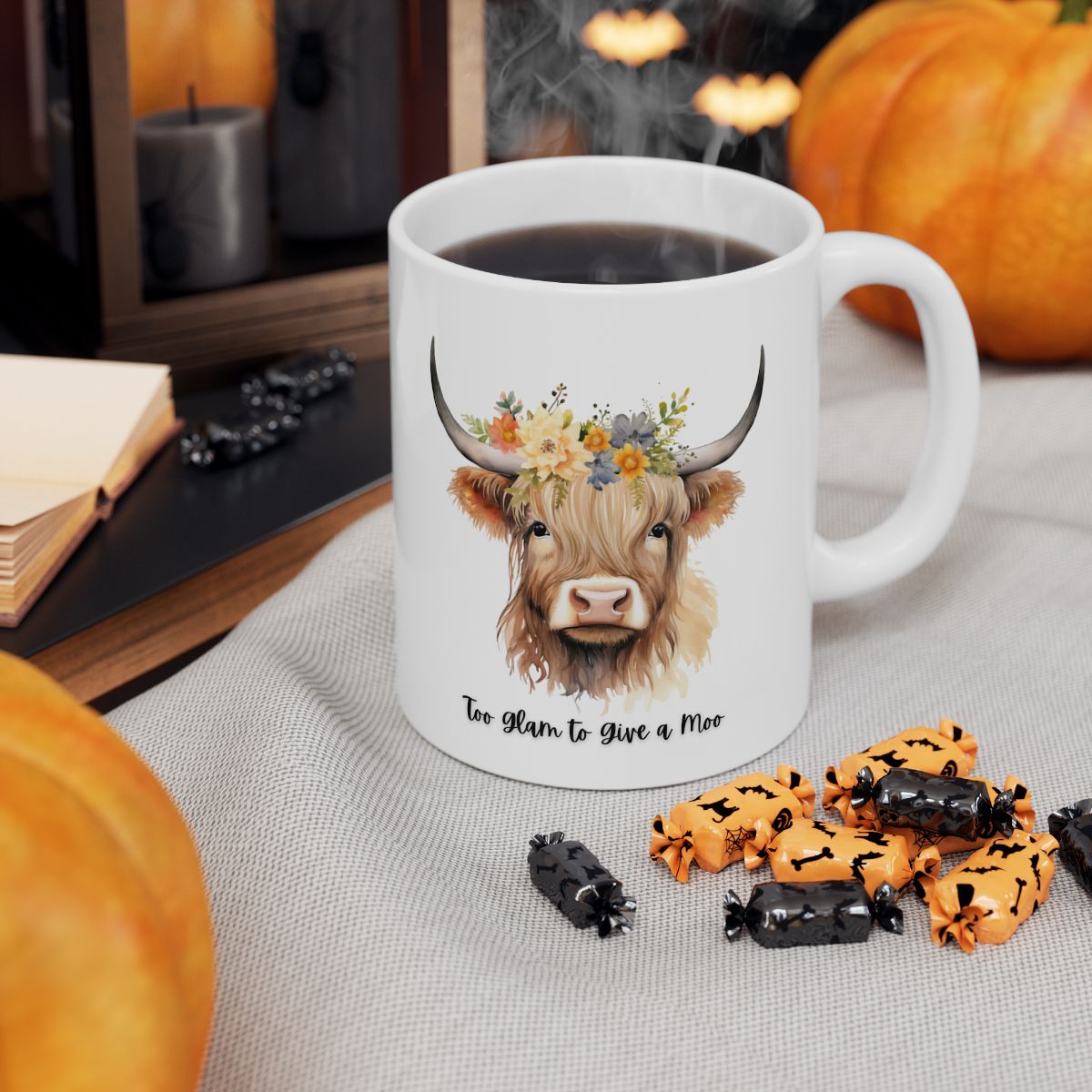Ceramic Mug, Highland Cow Mug, Funny Mug, Farmhouse Kitchen Decor, Cow Lover Gift, Coffee Cup, Tea Mug, Gift for Her, Kitchen Drinkware
