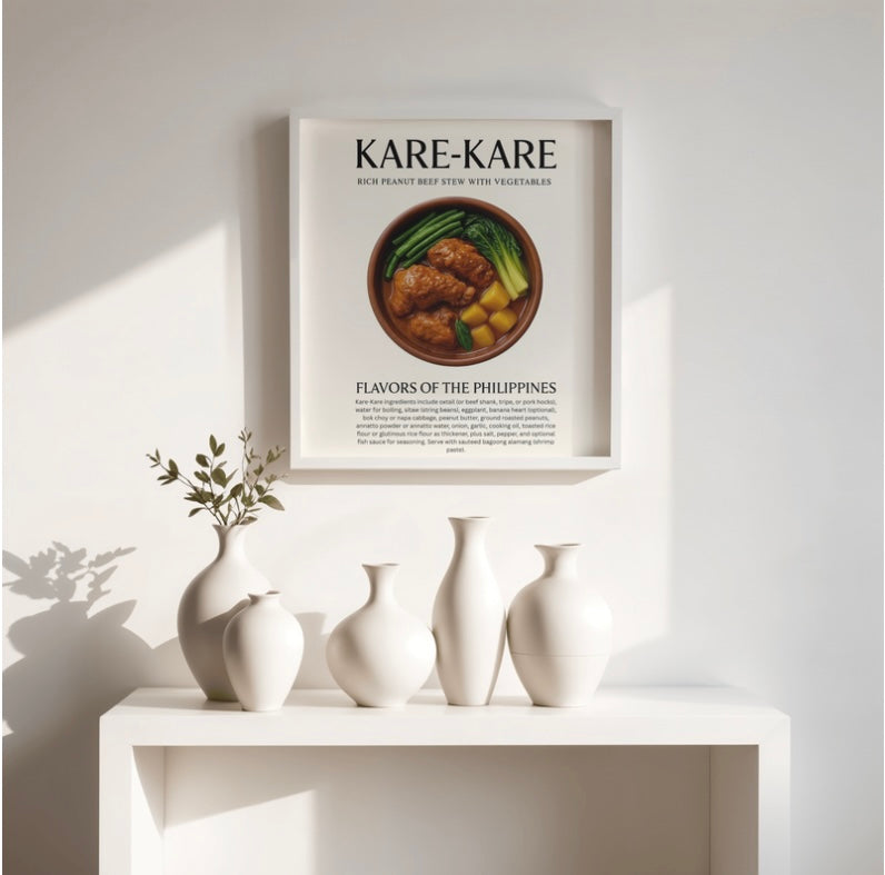 Kare-Kare Filipino Food Art Print | Cottagecore Kitchen Wall Decor | Digital Download