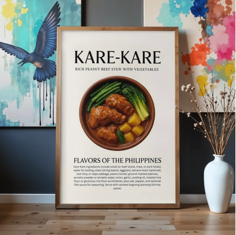 Kare-Kare Filipino Food Art Print | Cottagecore Kitchen Wall Decor | Digital Download