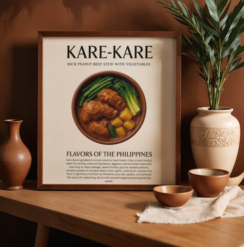 Kare-Kare Filipino Food Art Print | Cottagecore Kitchen Wall Decor | Digital Download