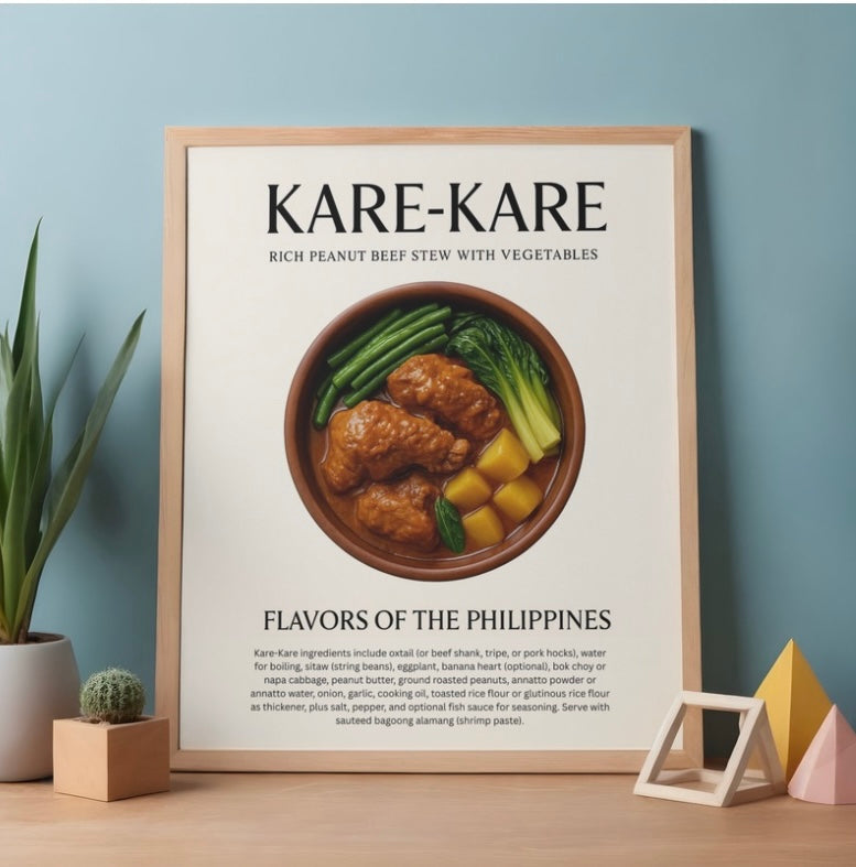 Kare-Kare Filipino Food Art Print | Cottagecore Kitchen Wall Decor | Digital Download