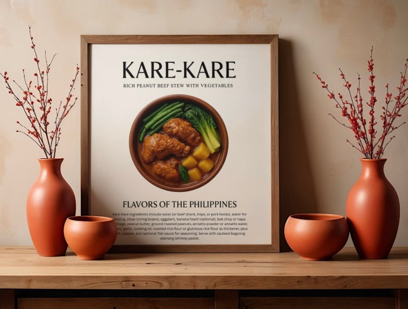 Kare-Kare Filipino Food Art Print | Cottagecore Kitchen Wall Decor | Digital Download