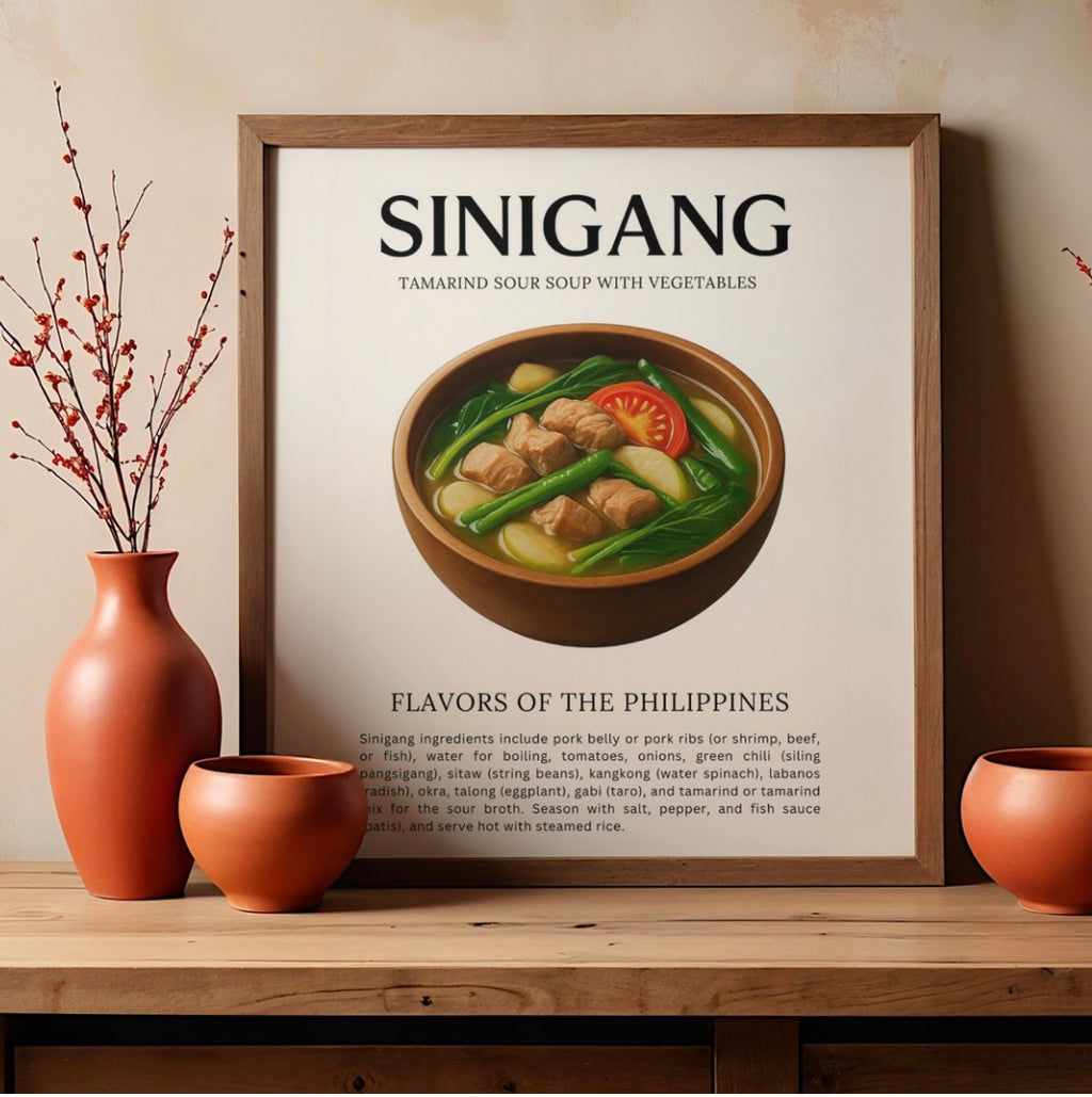 Sinigang Food Art Print – Filipino Comfort Food Wall Decor | Digital Download Kitchen Poster