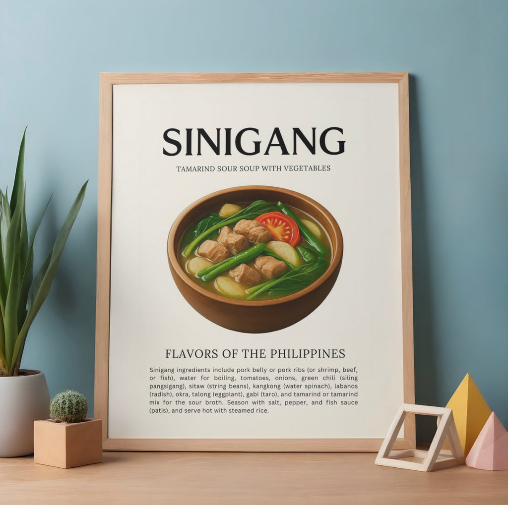Sinigang Food Art Print – Filipino Comfort Food Wall Decor | Digital Download Kitchen Poster